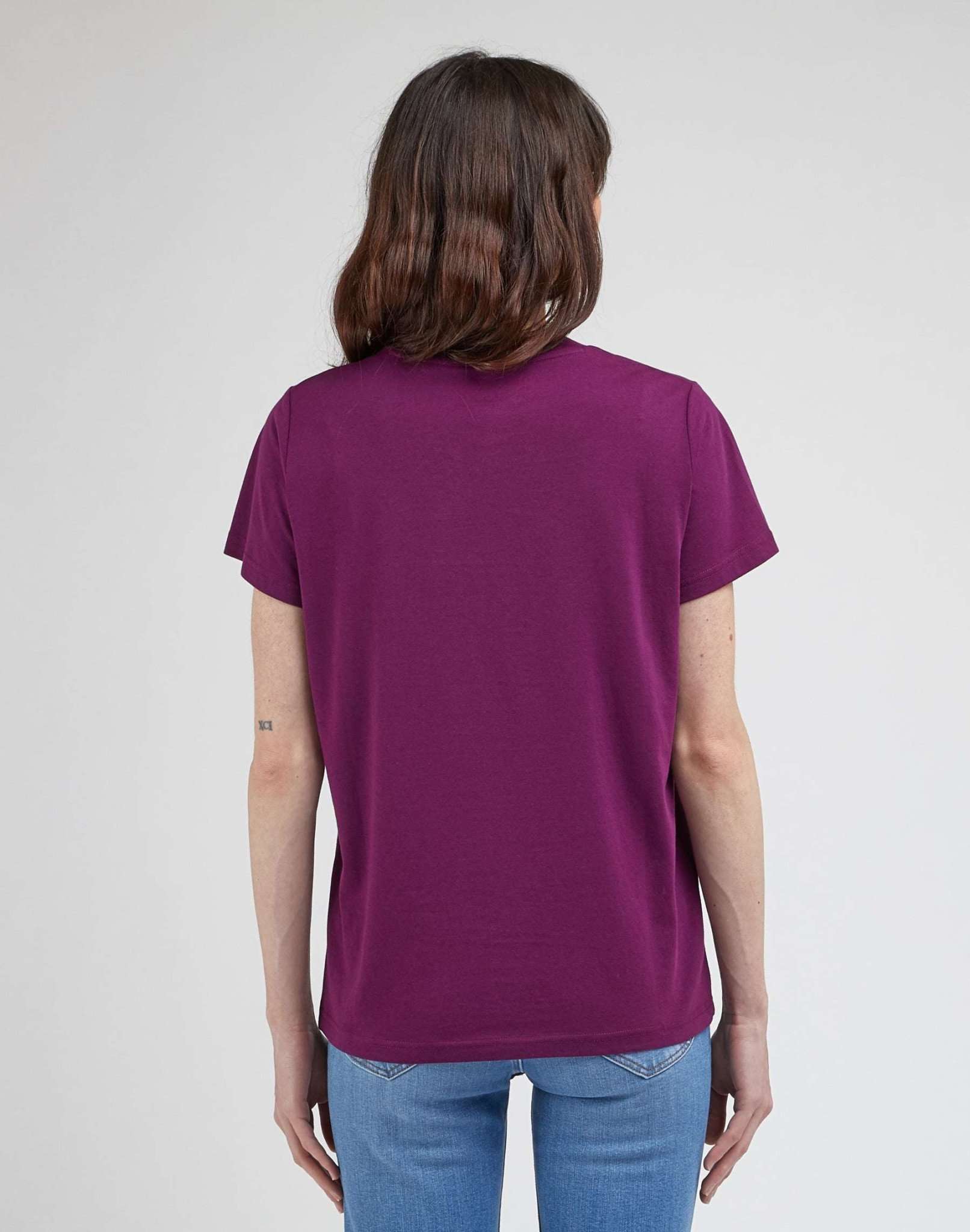 T-shirt con logo piccolo in viola volpino Lee   