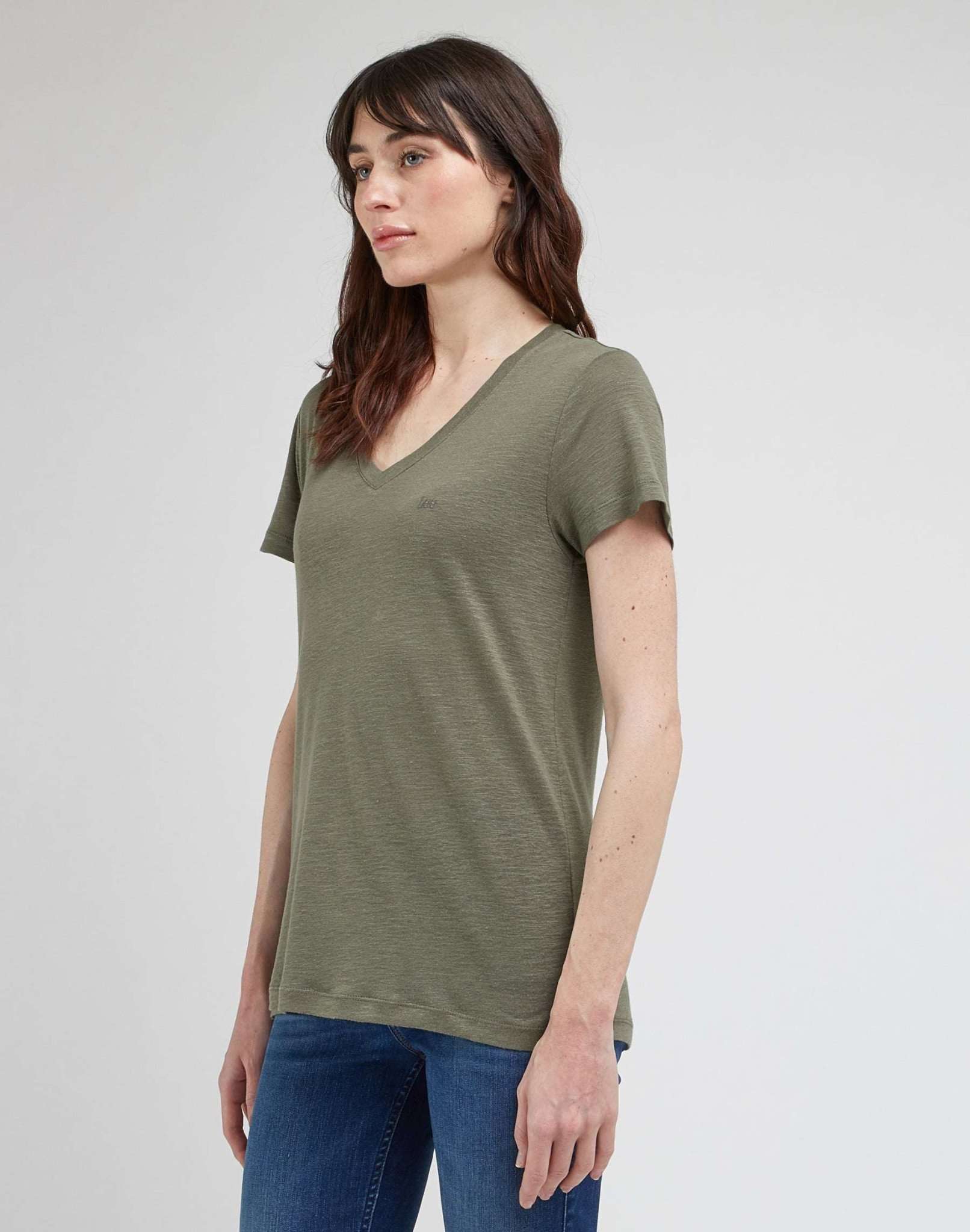 T-shirt con scollo a V in Oliveto Lee   