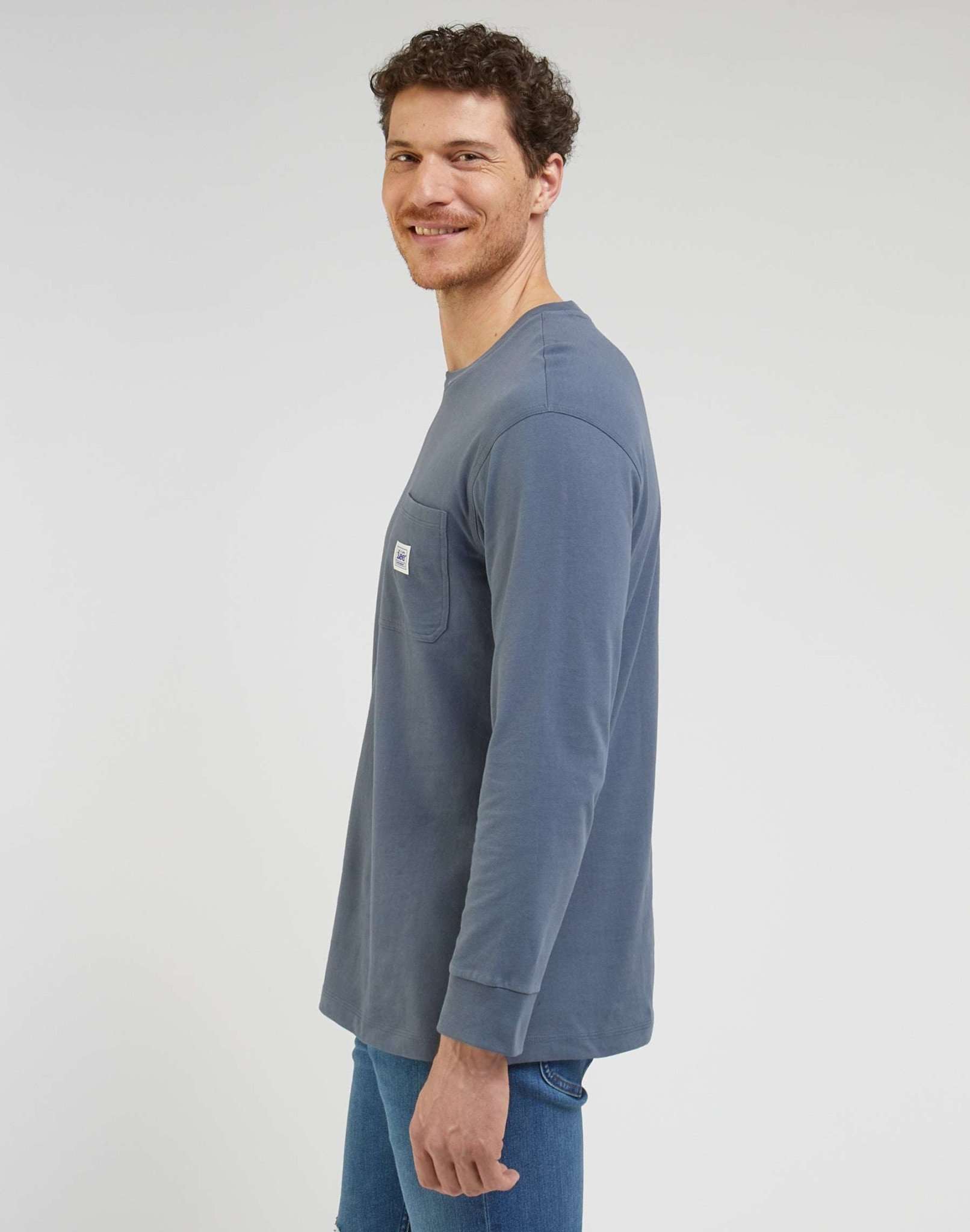 T-shirt LS Ww Pocket Tee in Taint Grey Lee   