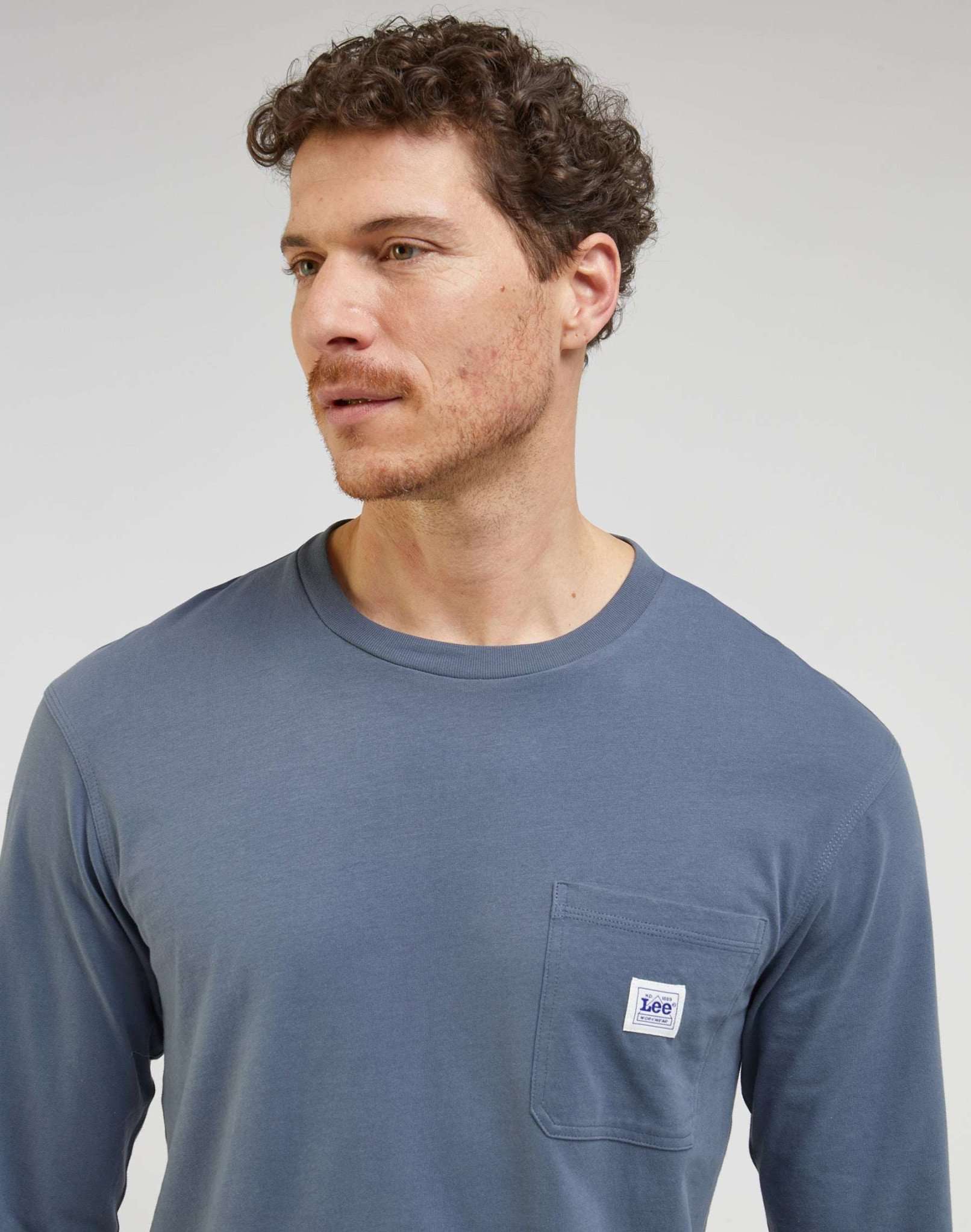 T-shirt LS Ww Pocket Tee in Taint Grey Lee   