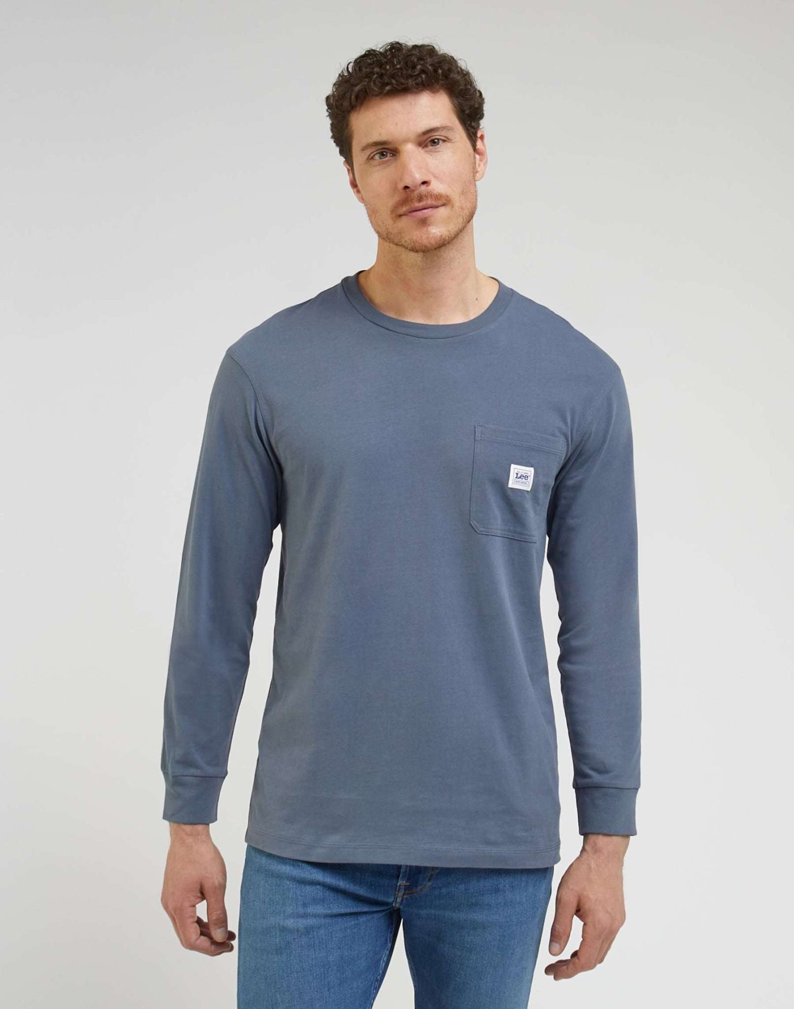 T-shirt LS Ww Pocket Tee in Taint Grey Lee   