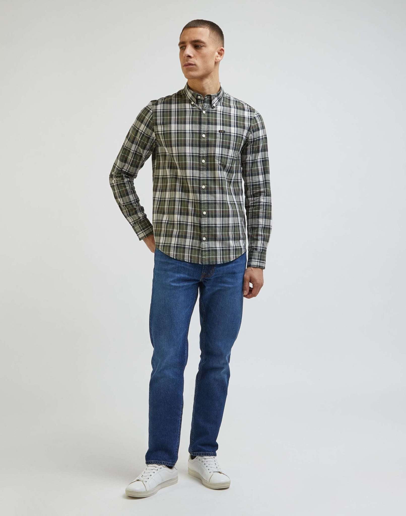 Lee Camicie Button Down in Olive Grove Lee   