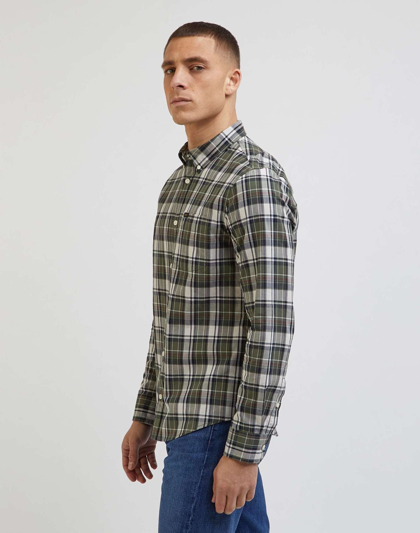 Lee Camicie Button Down in Olive Grove Lee   