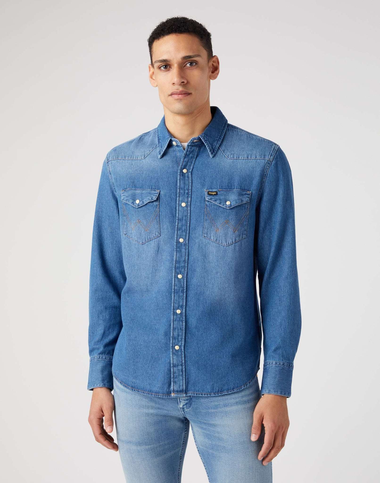 Camicia Icon 27MW in Icon Mid Stone Camicie Wrangler   