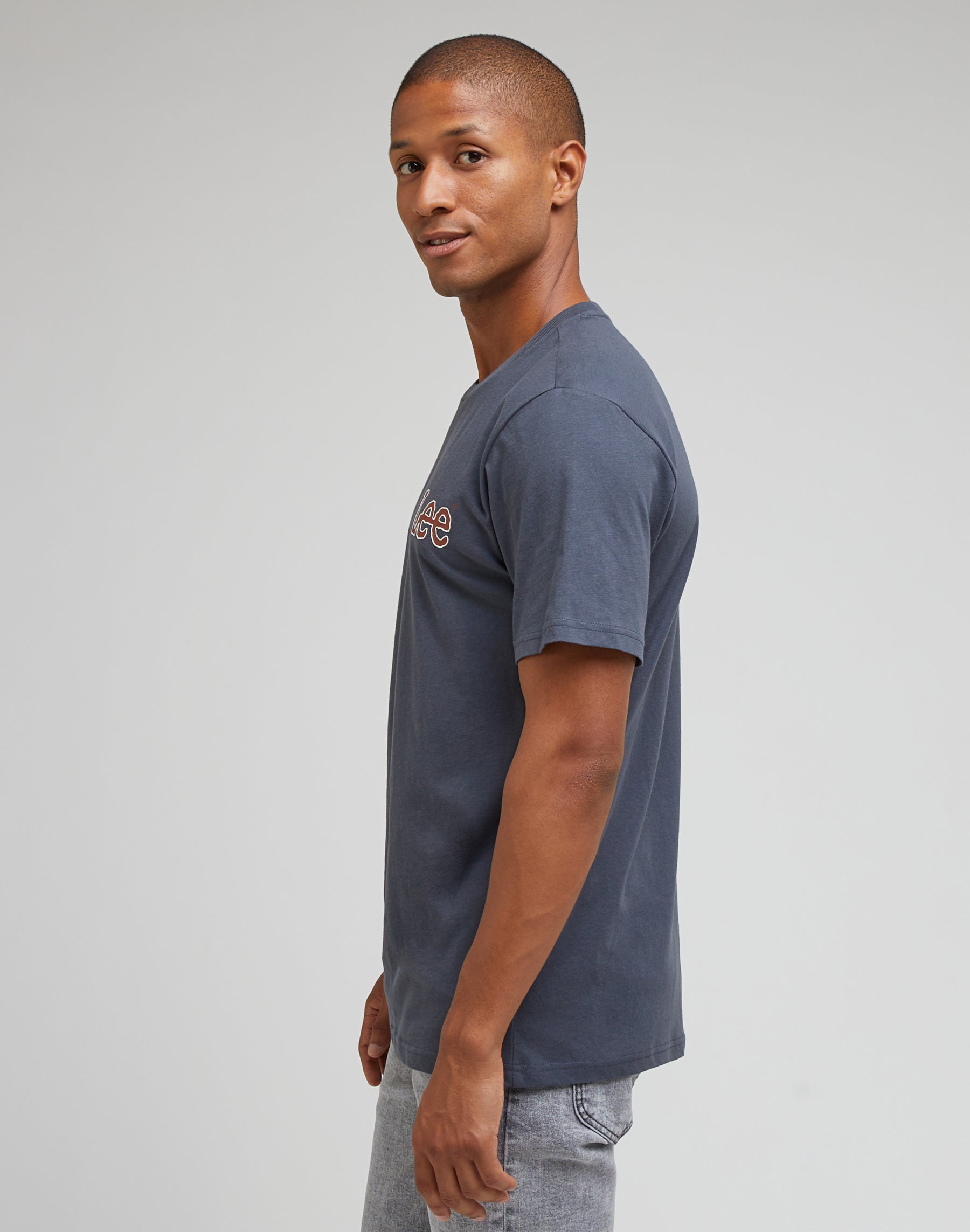 T-shirt Essential con maniche corte in Dusty Navy Lee   