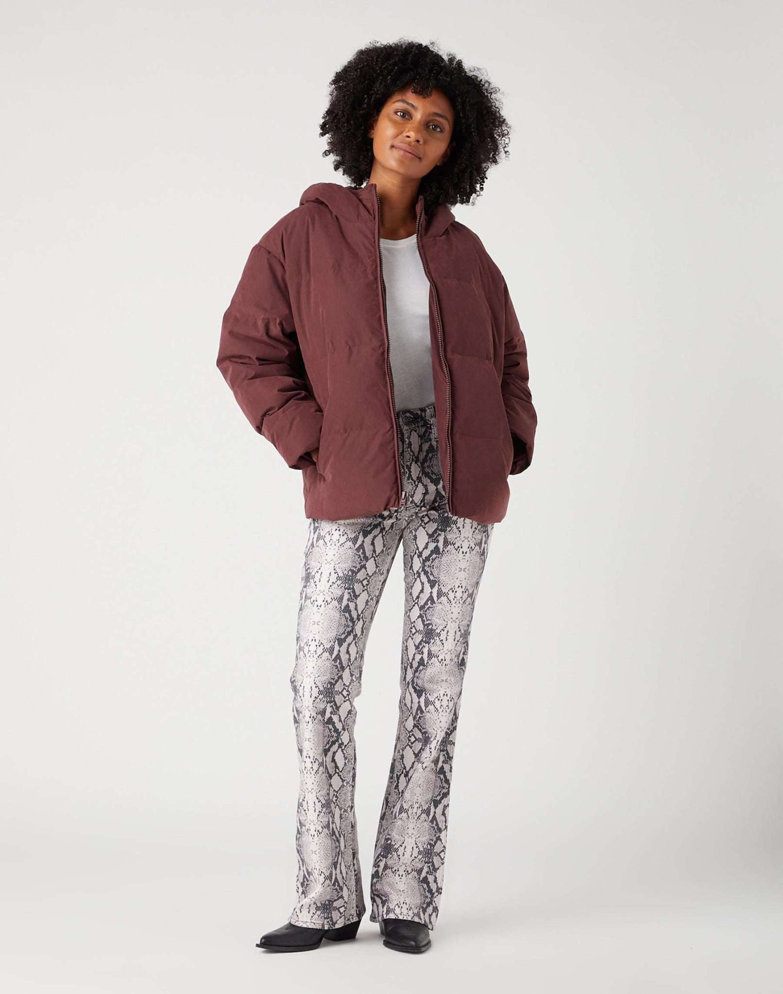 Puffer in rilievo in Dahlia Giacche Wrangler   