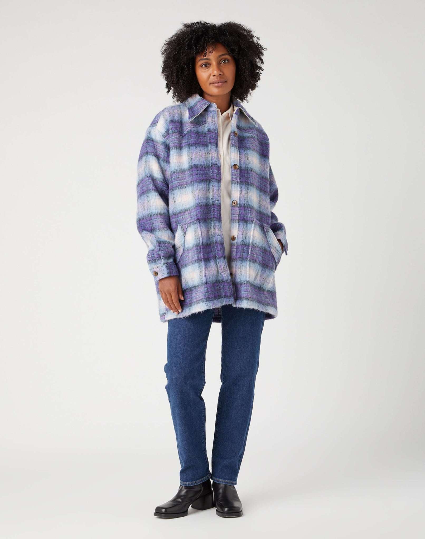 Giacca oversized Western in Very Peri Jackets Wrangler   