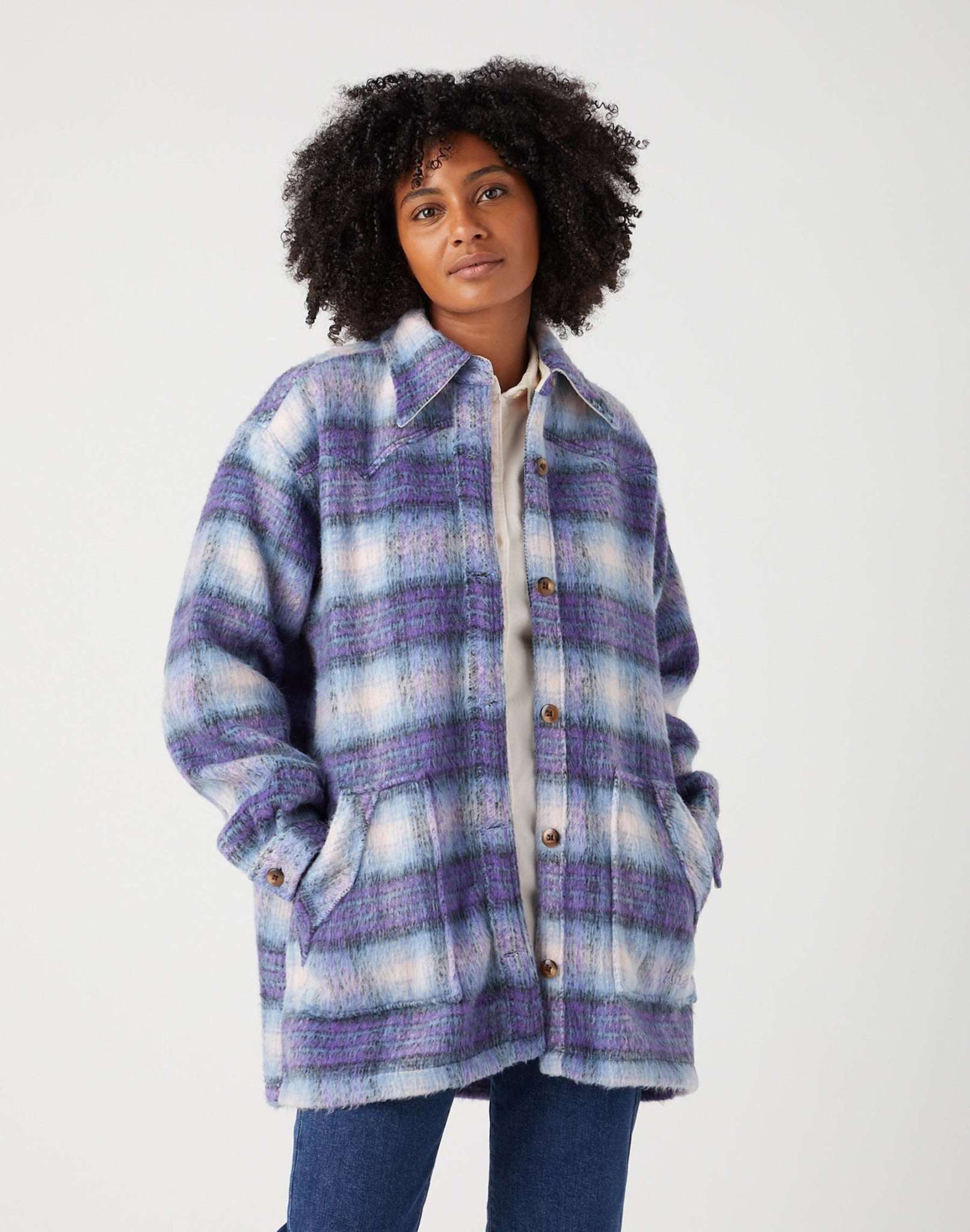 Giacca oversized Western in Very Peri Jackets Wrangler   