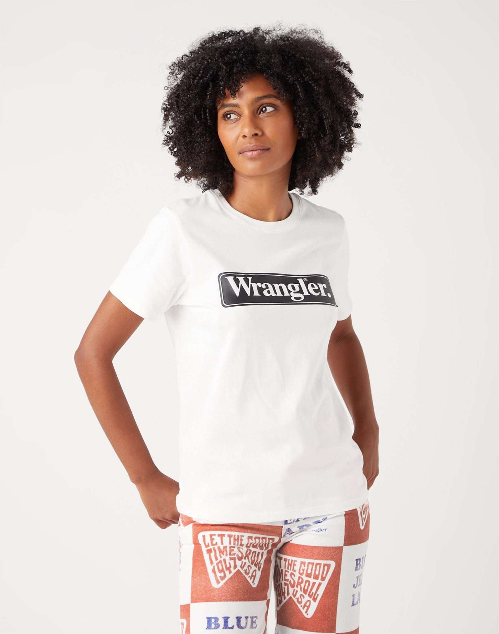 Maglietta regolare in T-shirt Wrangler Bianco Indossato   