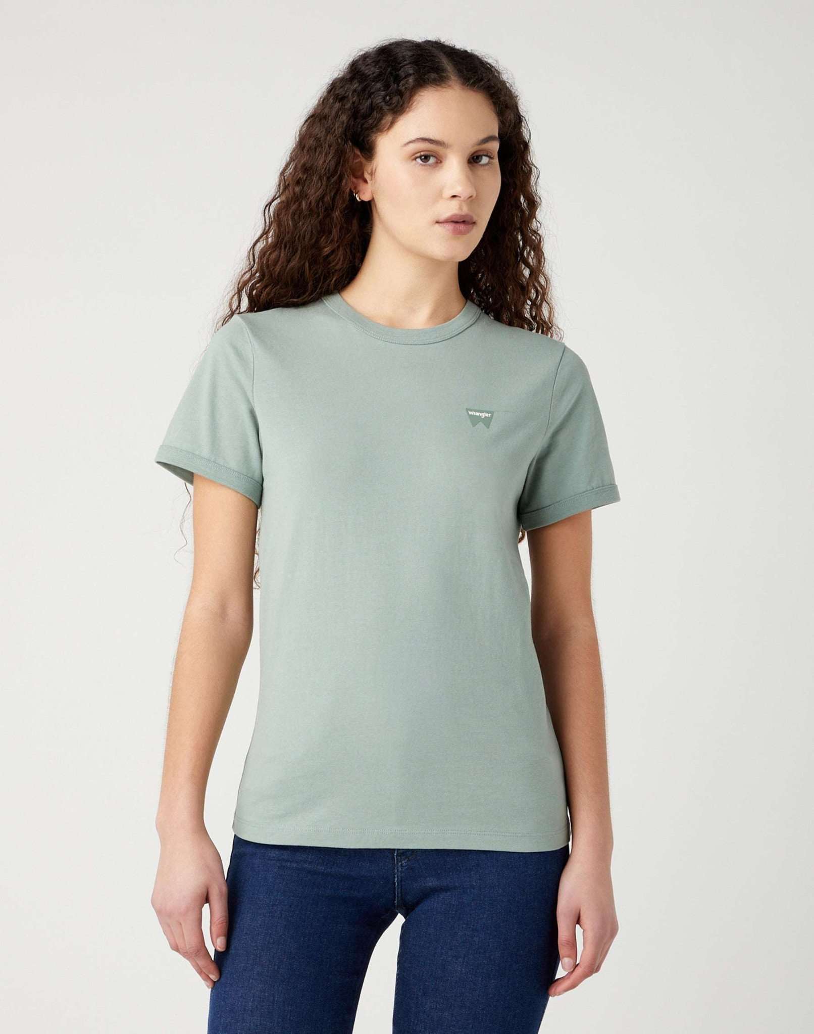 T-shirt Slim in Light Matcha Magliette Wrangler   