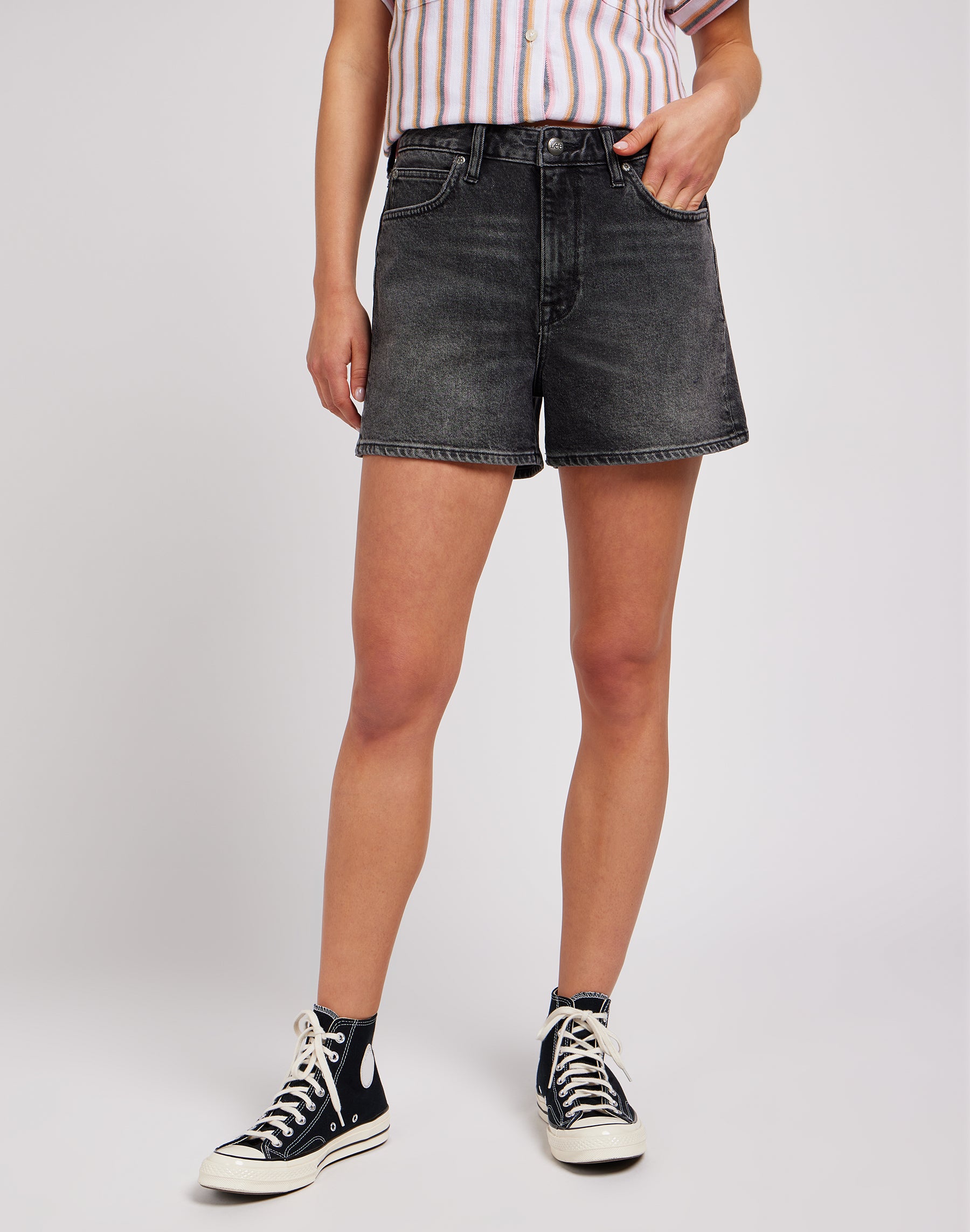 Pantaloncini Carol Short in denim nero raffinato Lee   