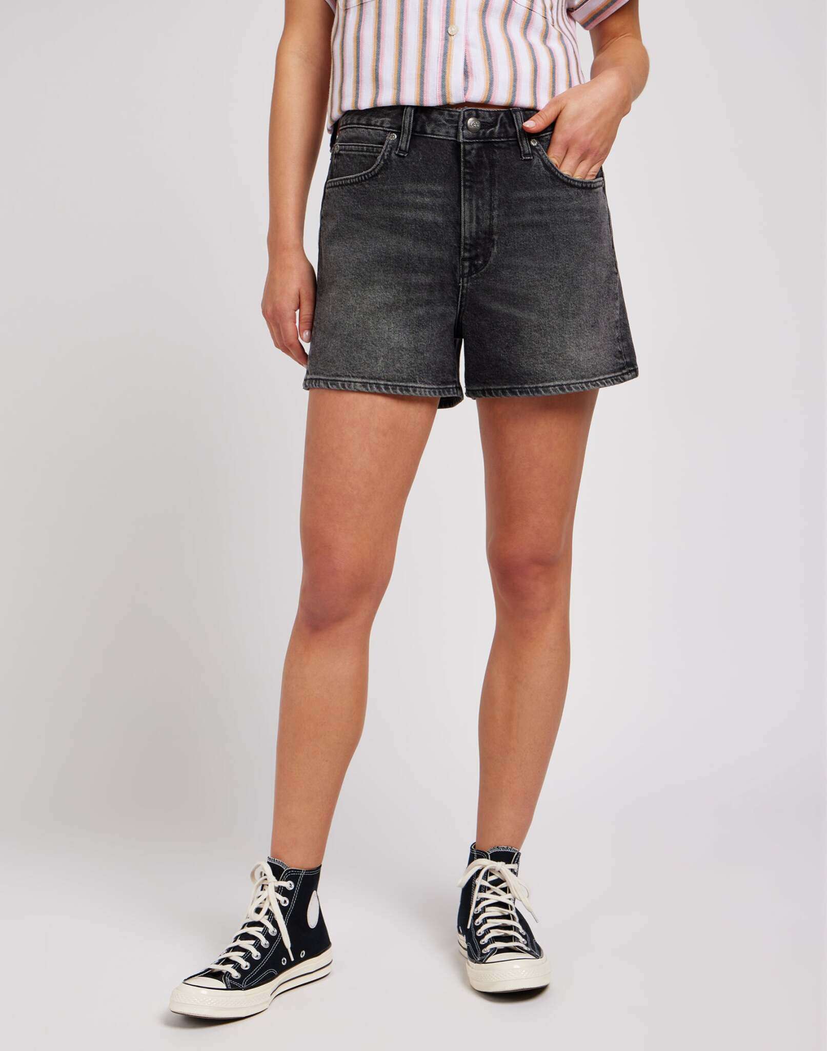 Pantaloncini Carol Short in denim nero raffinato Lee   