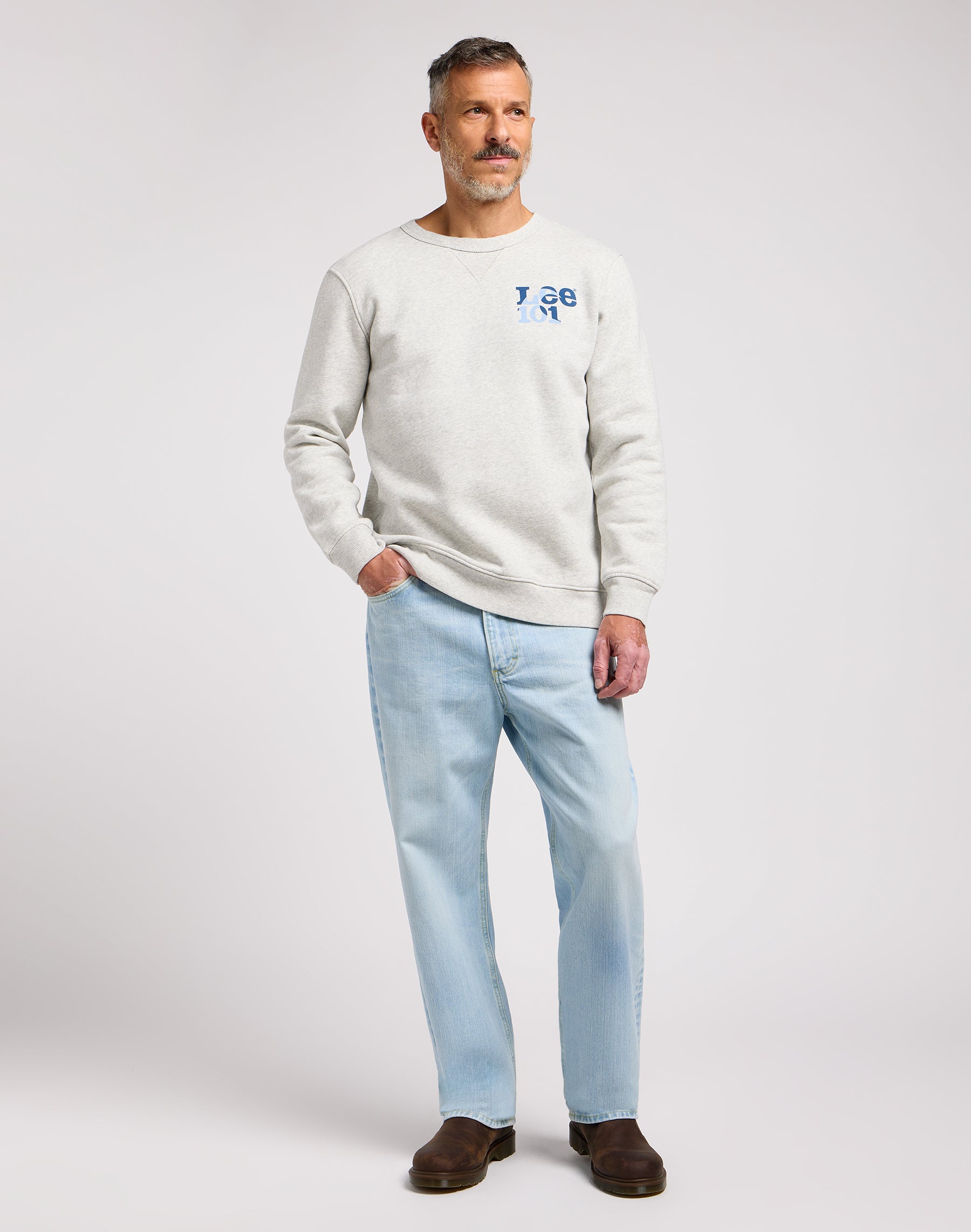 101 Maglione Rider in grigio lucido Mele Felpe Lee   