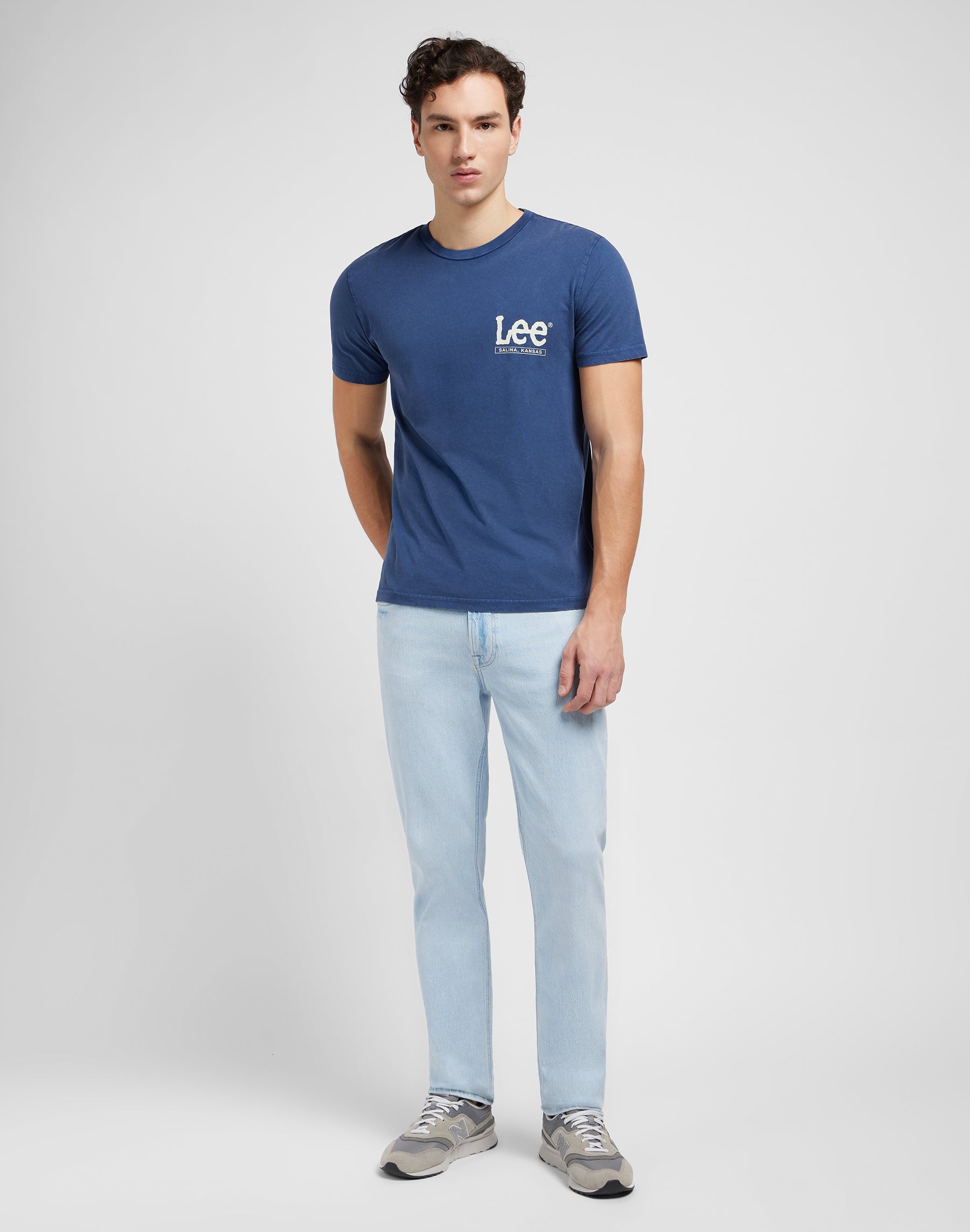 T-shirt a maniche corte in Drama T-shirt blu Lee   