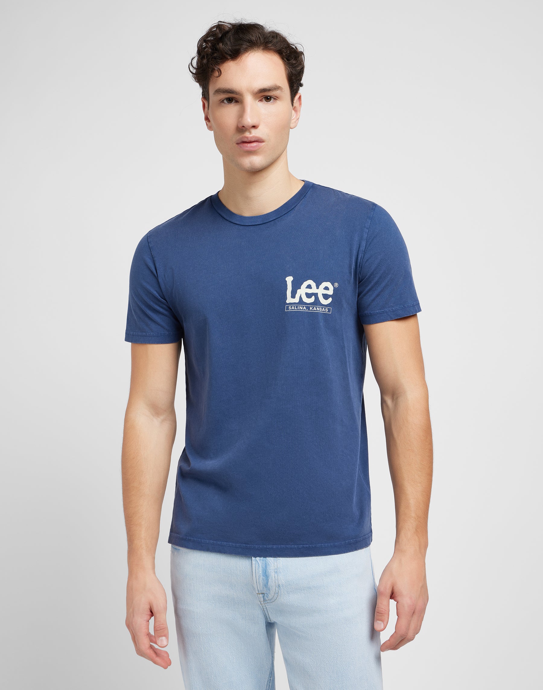 T-shirt a maniche corte in Drama T-shirt blu Lee   