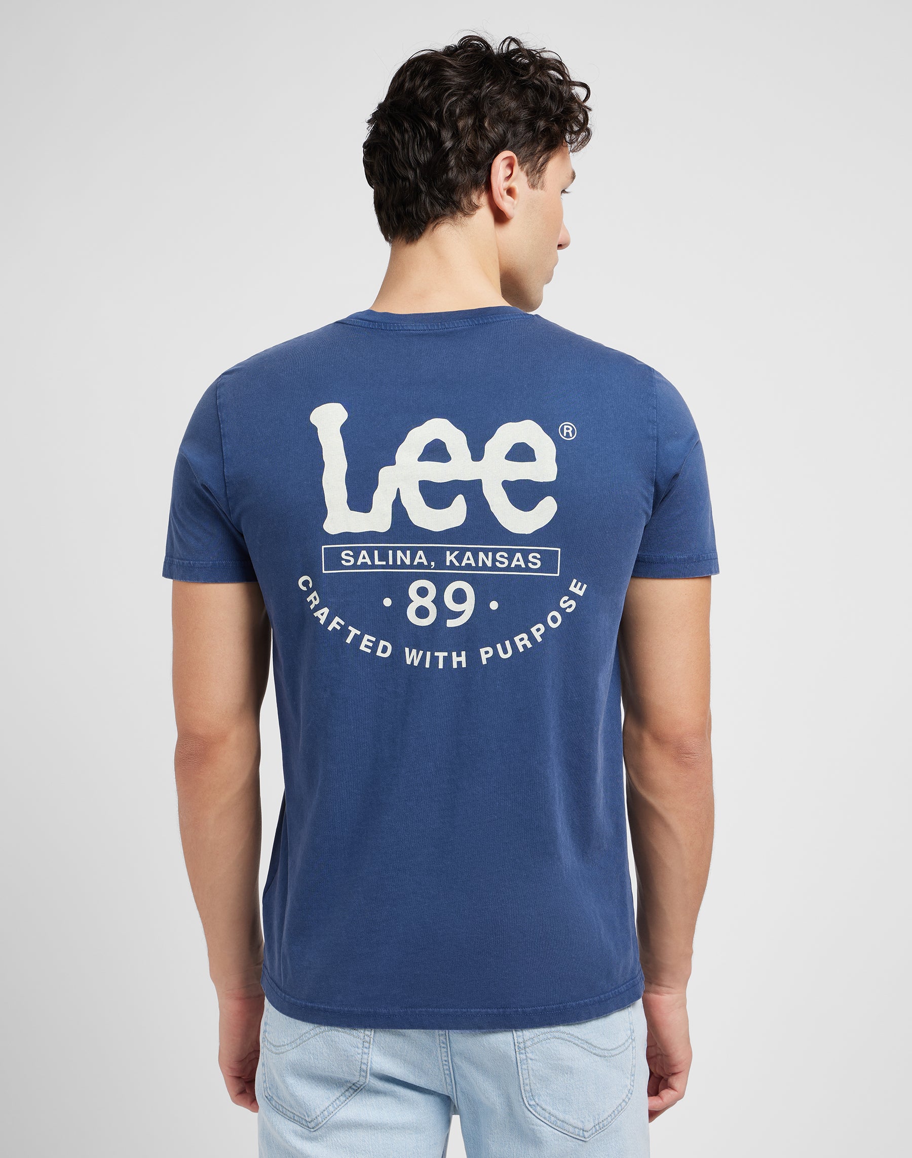 T-shirt a maniche corte in Drama T-shirt blu Lee   