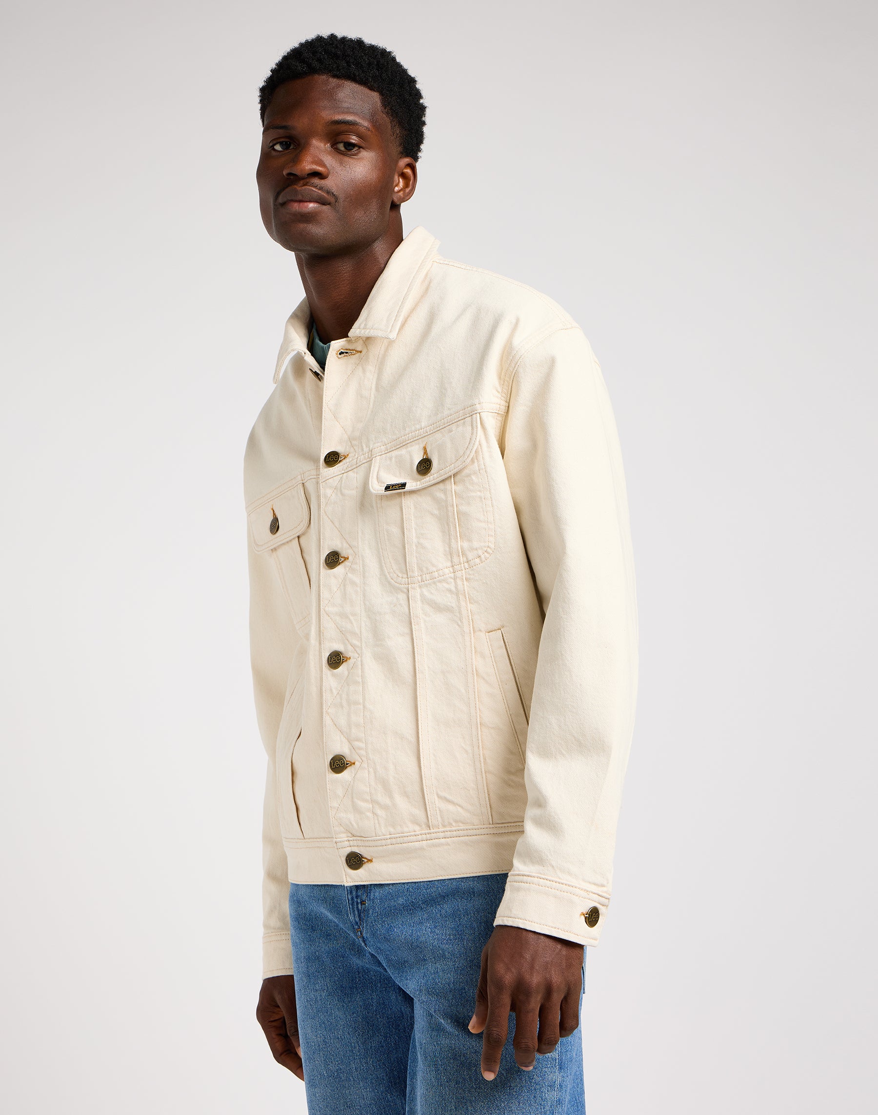 Giacca Relaxed Rider in Off White Lee   