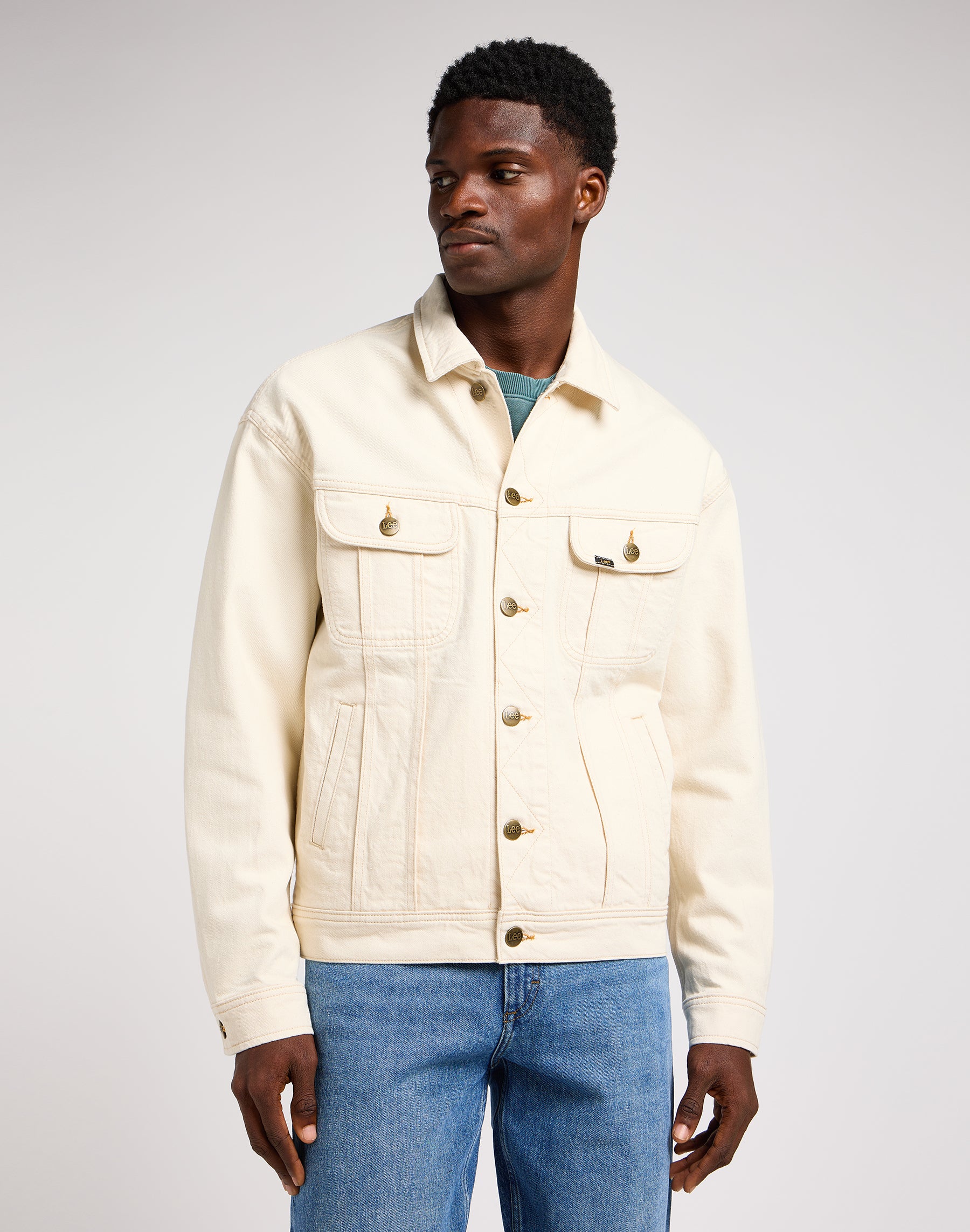 Giacca Relaxed Rider in Off White Lee   