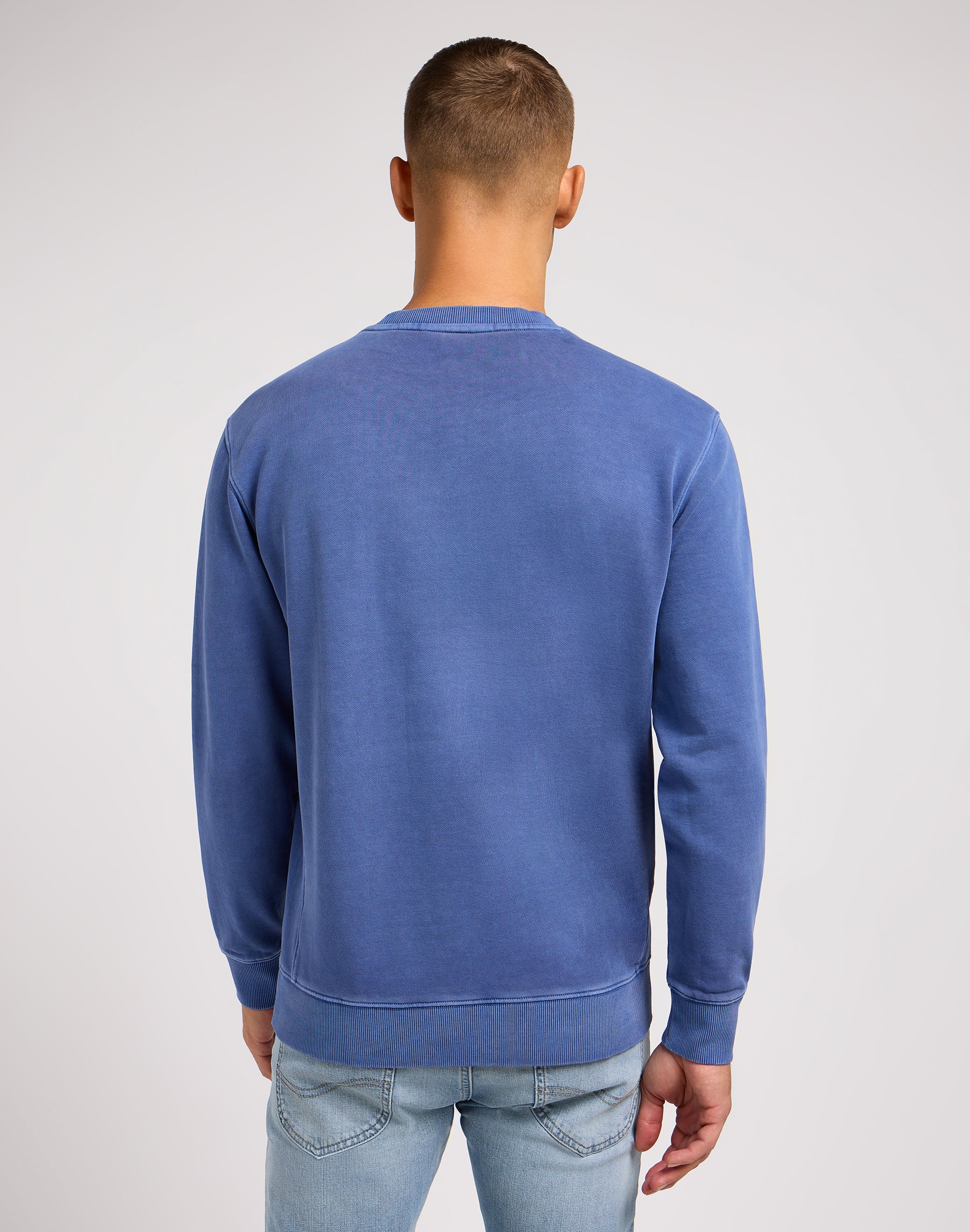 Maglione girocollo a tinta unita in felpa Surf Blue Lee   