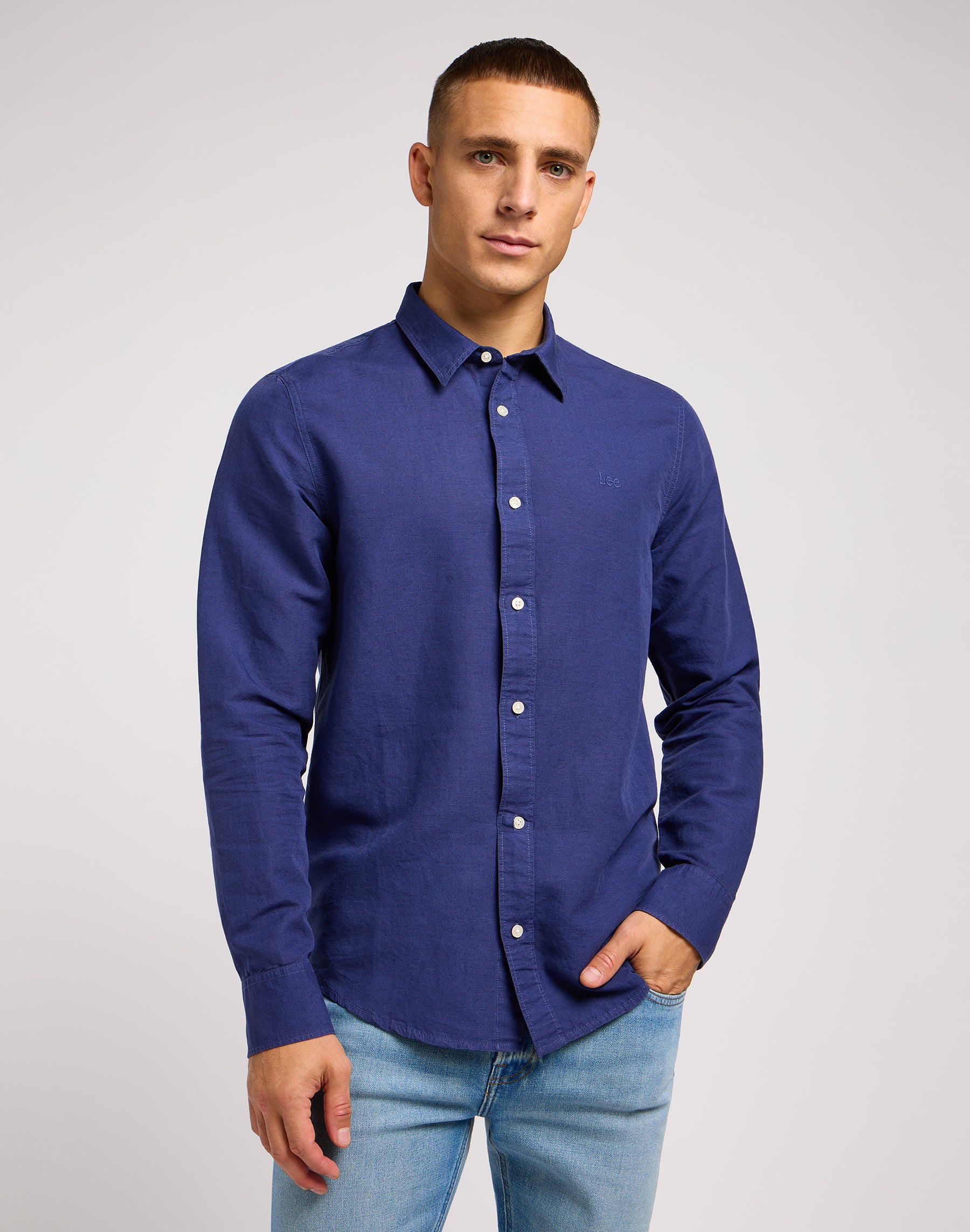 Camicia patch in camicie blu medievali Lee   