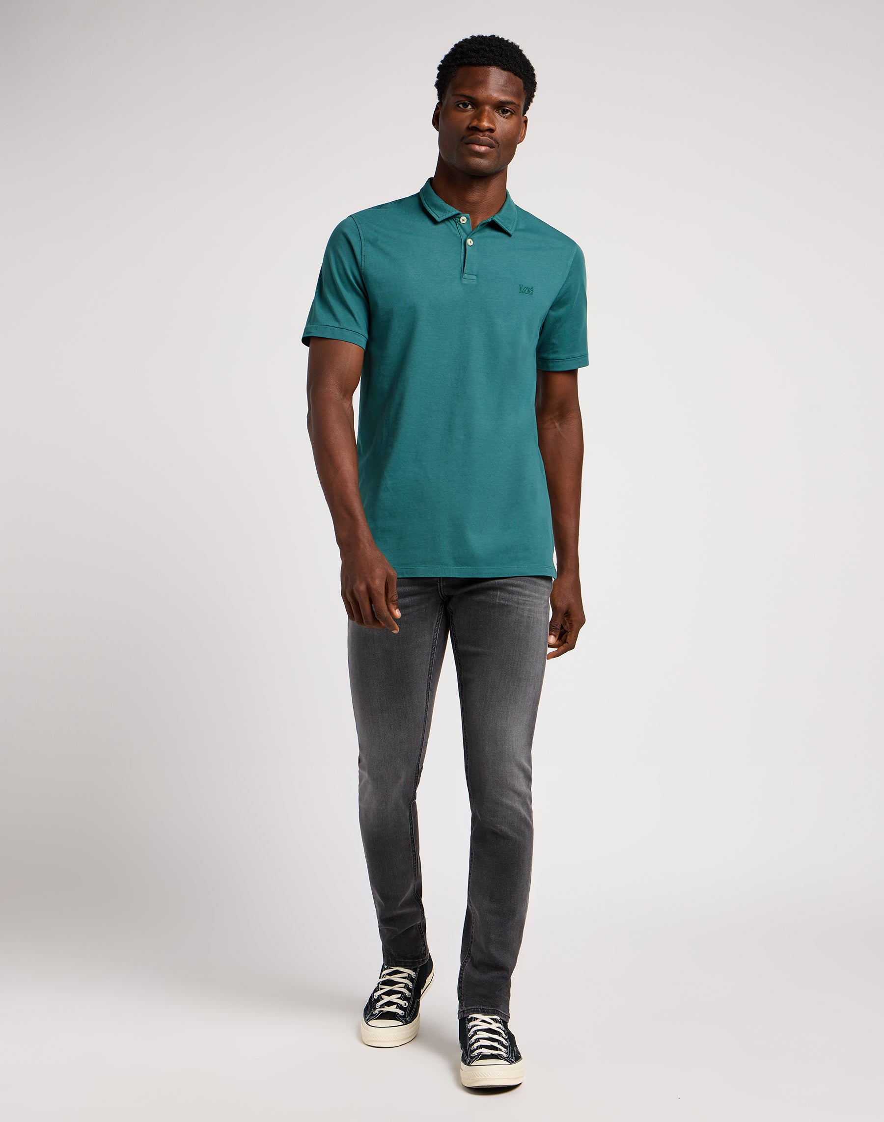 Polo in jersey in Evergreen Polo Lee   