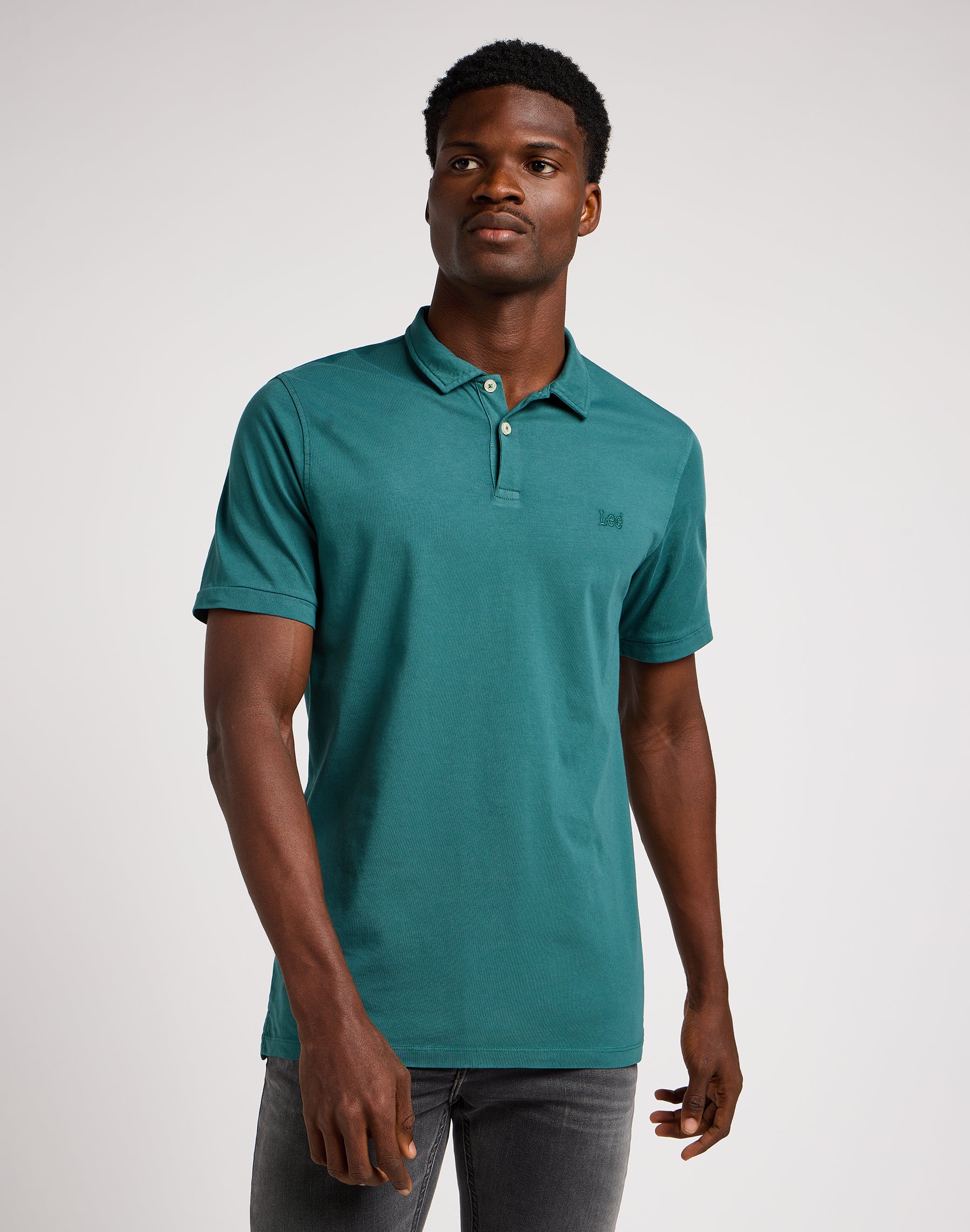 Polo in jersey in Evergreen Polo Lee   