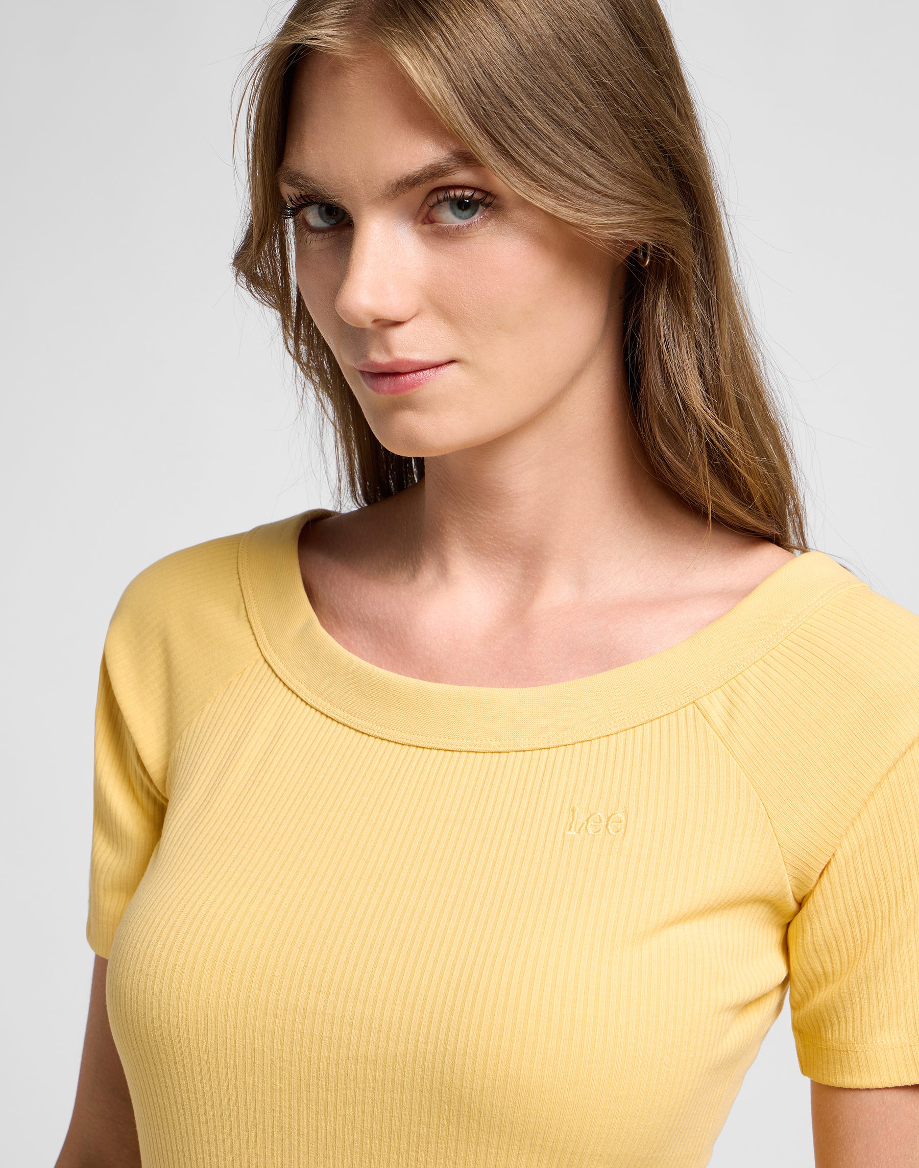 Magliette off the shoulder a costine in vermeil Lee   