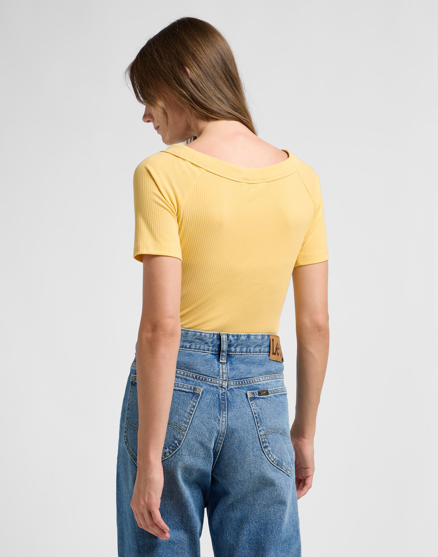 Magliette off the shoulder a costine in vermeil Lee   