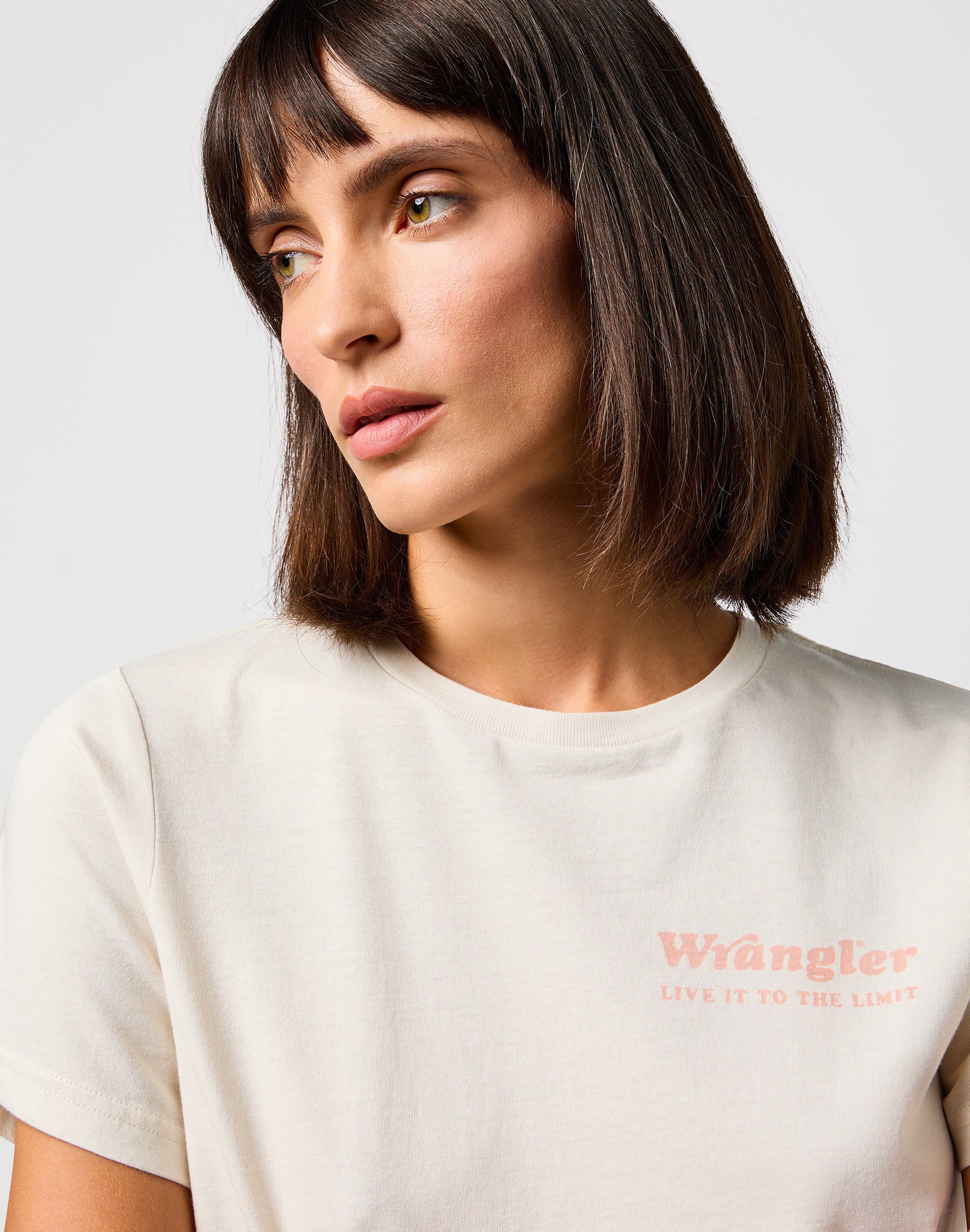 T-shirt regolare in bianco vintage Wrangler   