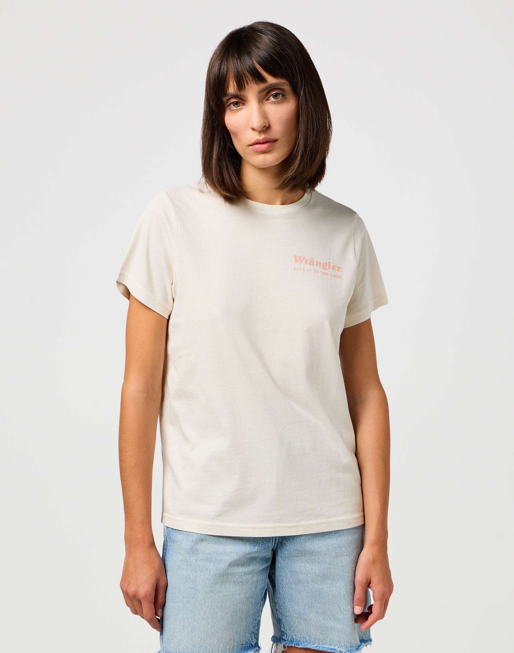 T-shirt regolare in bianco vintage Wrangler   