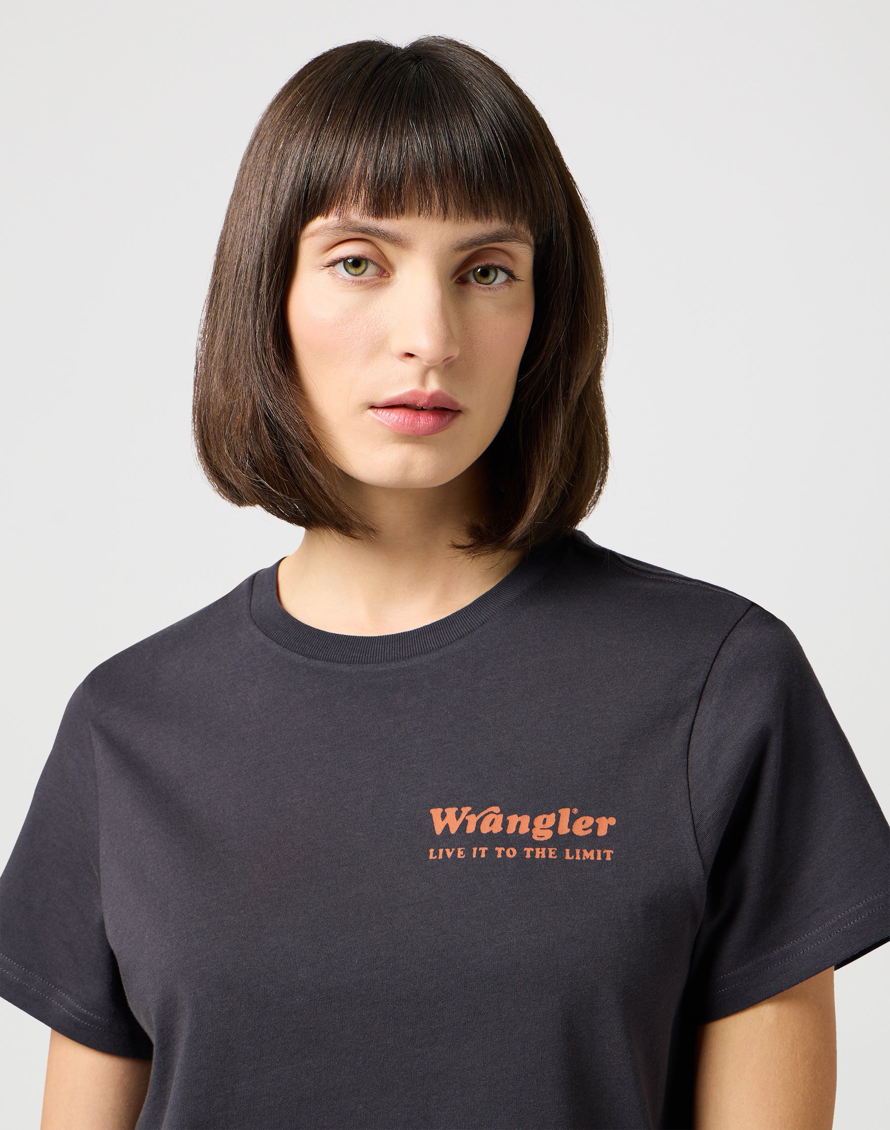 Maglietta regolare in nero sbiadito Magliette Wrangler   