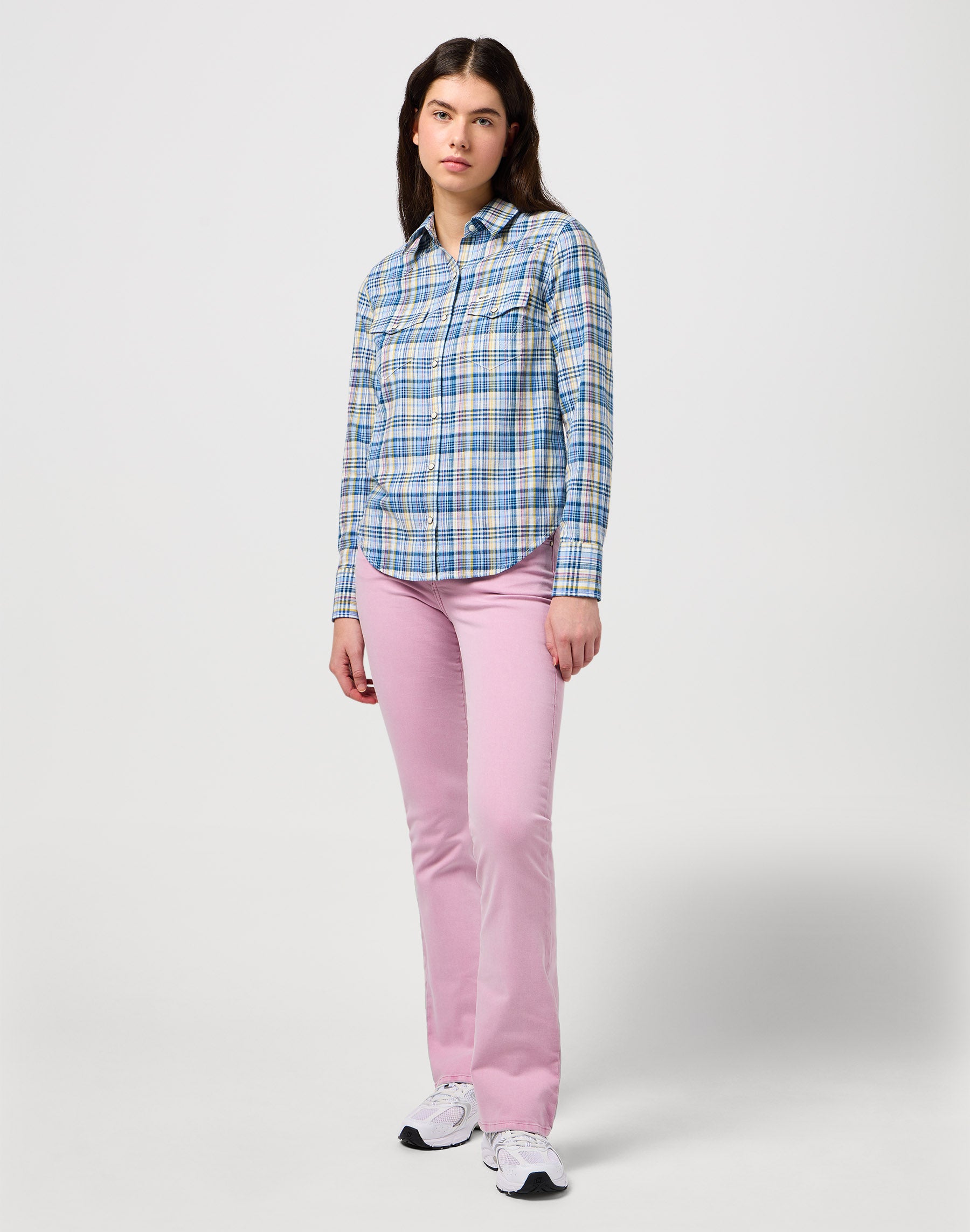 Camicia Slim Reg Western in Cerulean Camicie Wrangler   