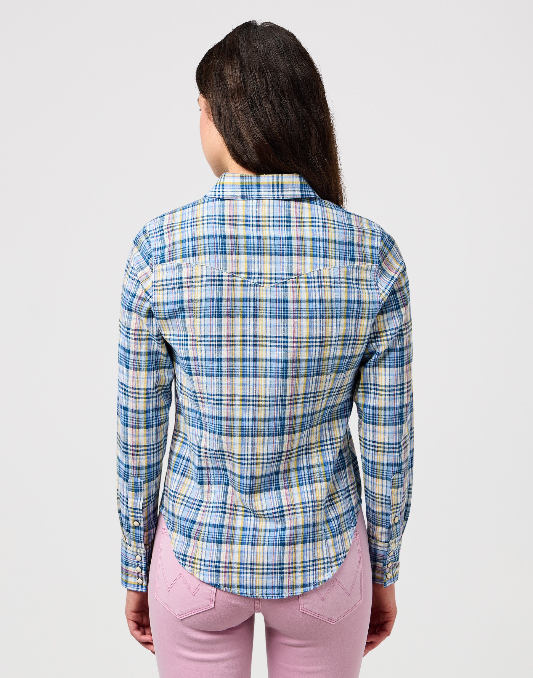 Camicia Slim Reg Western in Cerulean Camicie Wrangler   