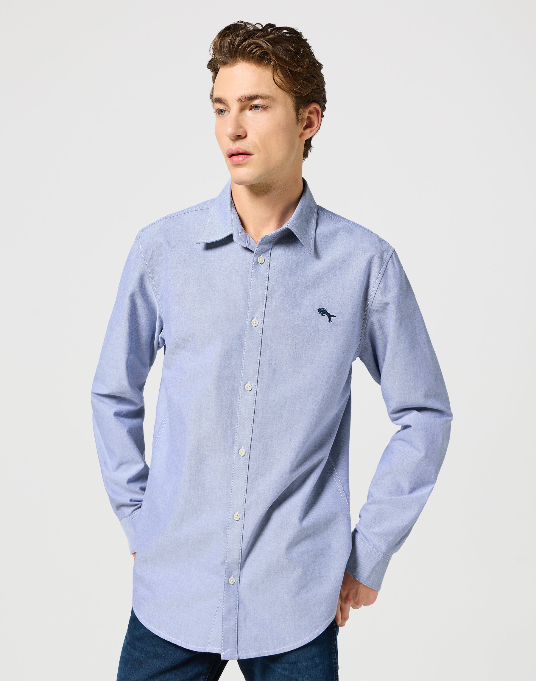 Camicia LS in Oxford Blue Camicie Wrangler