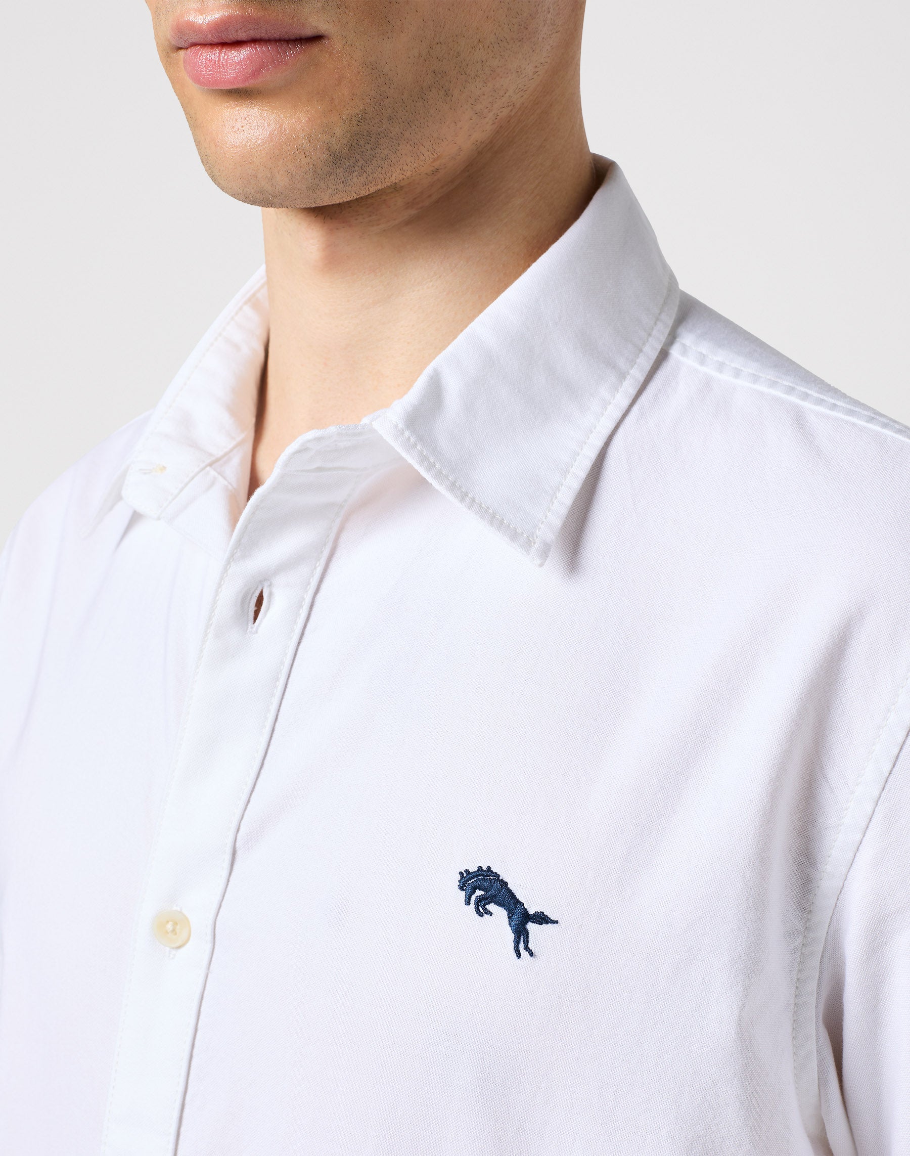 Camicia a maniche lunghe in camicie Oxford bianche Wrangler   