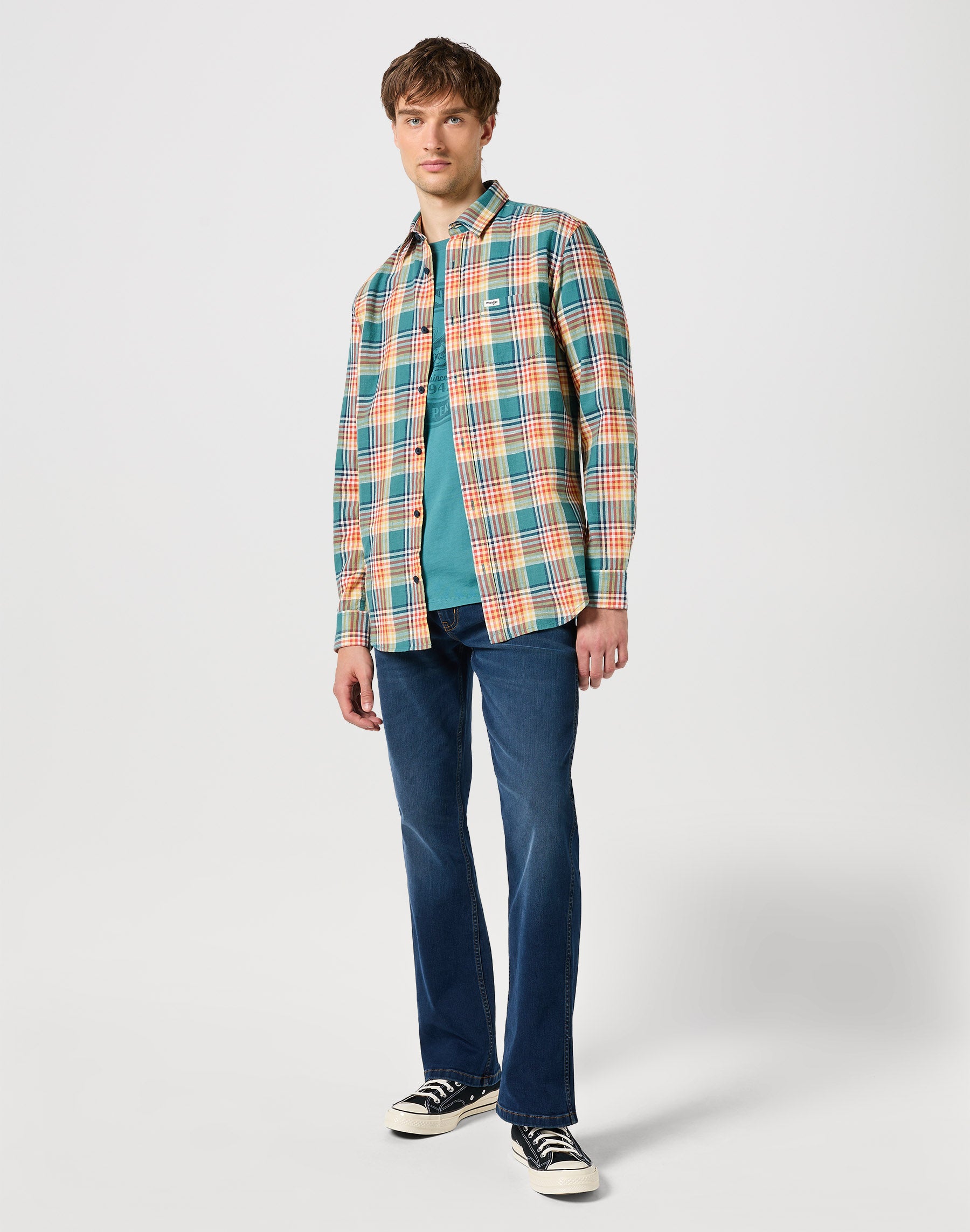 Camicia a maniche lunghe monotasche in Hydro Shirts Wrangler   