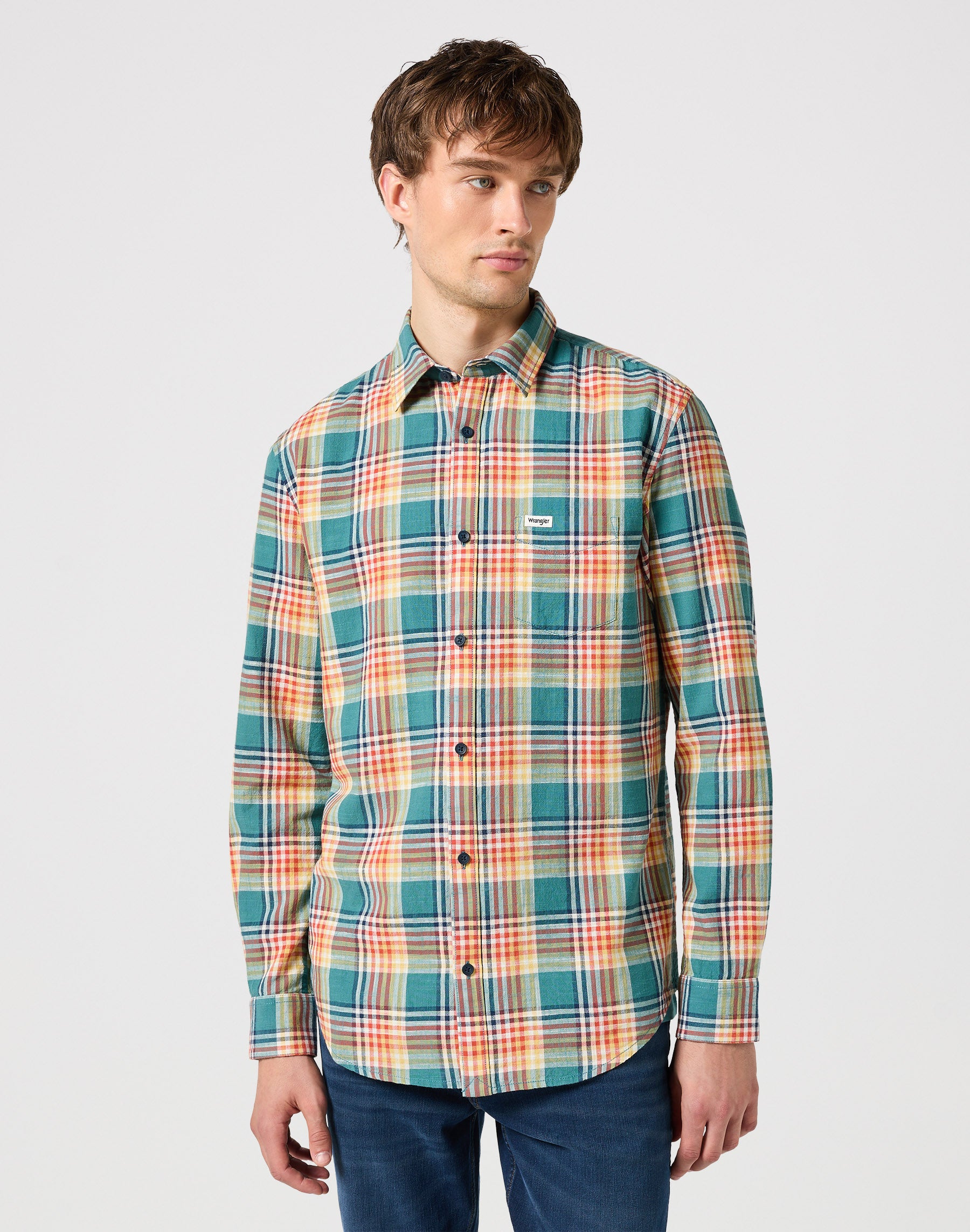 Camicia a maniche lunghe monotasche in Hydro Shirts Wrangler   