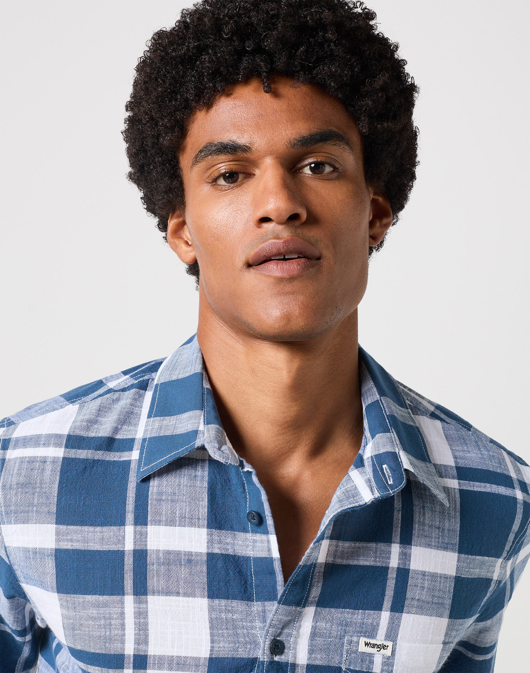 Camicia monotasche in blu Camicie Wrangler   