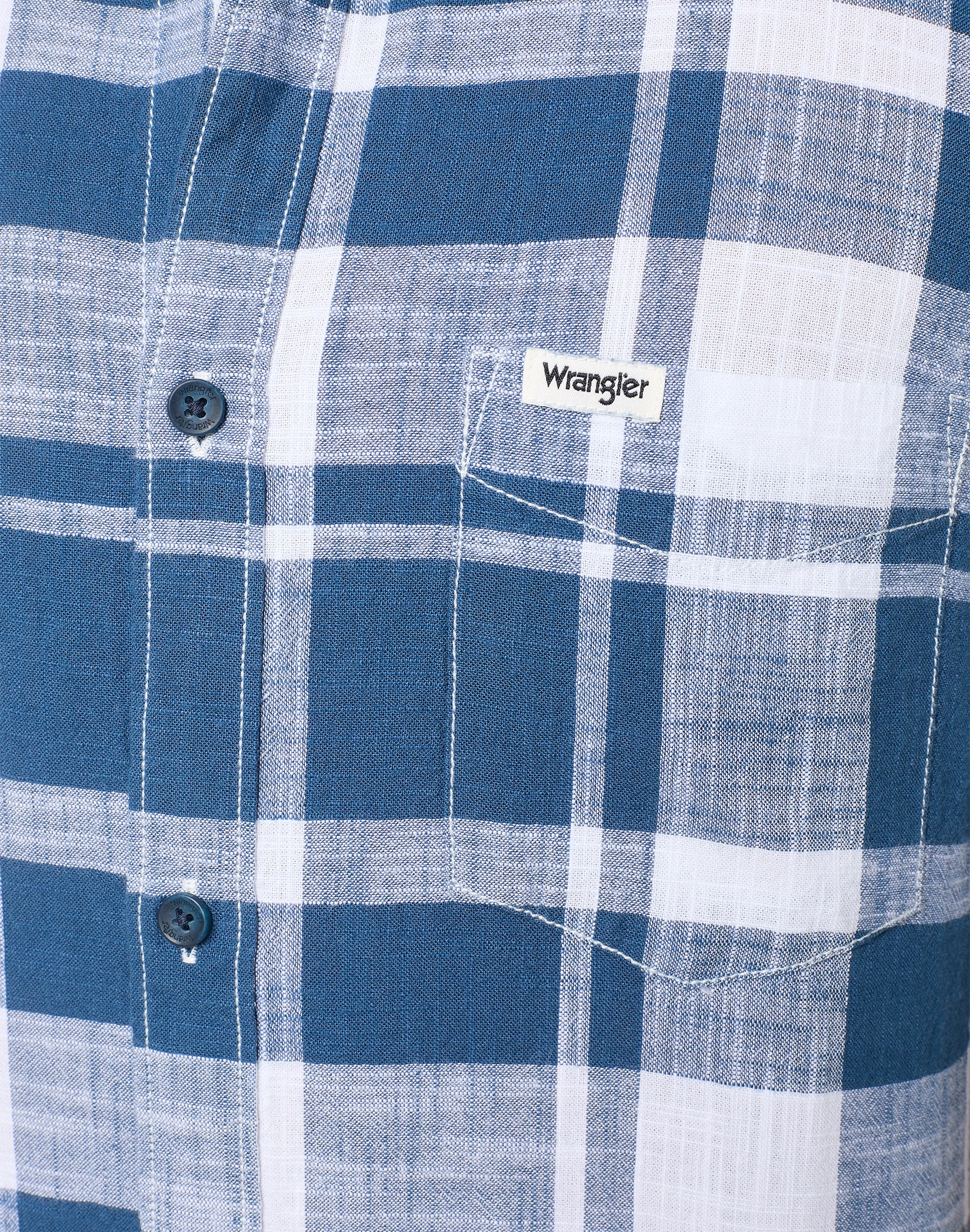 Camicia monotasche in blu Camicie Wrangler   