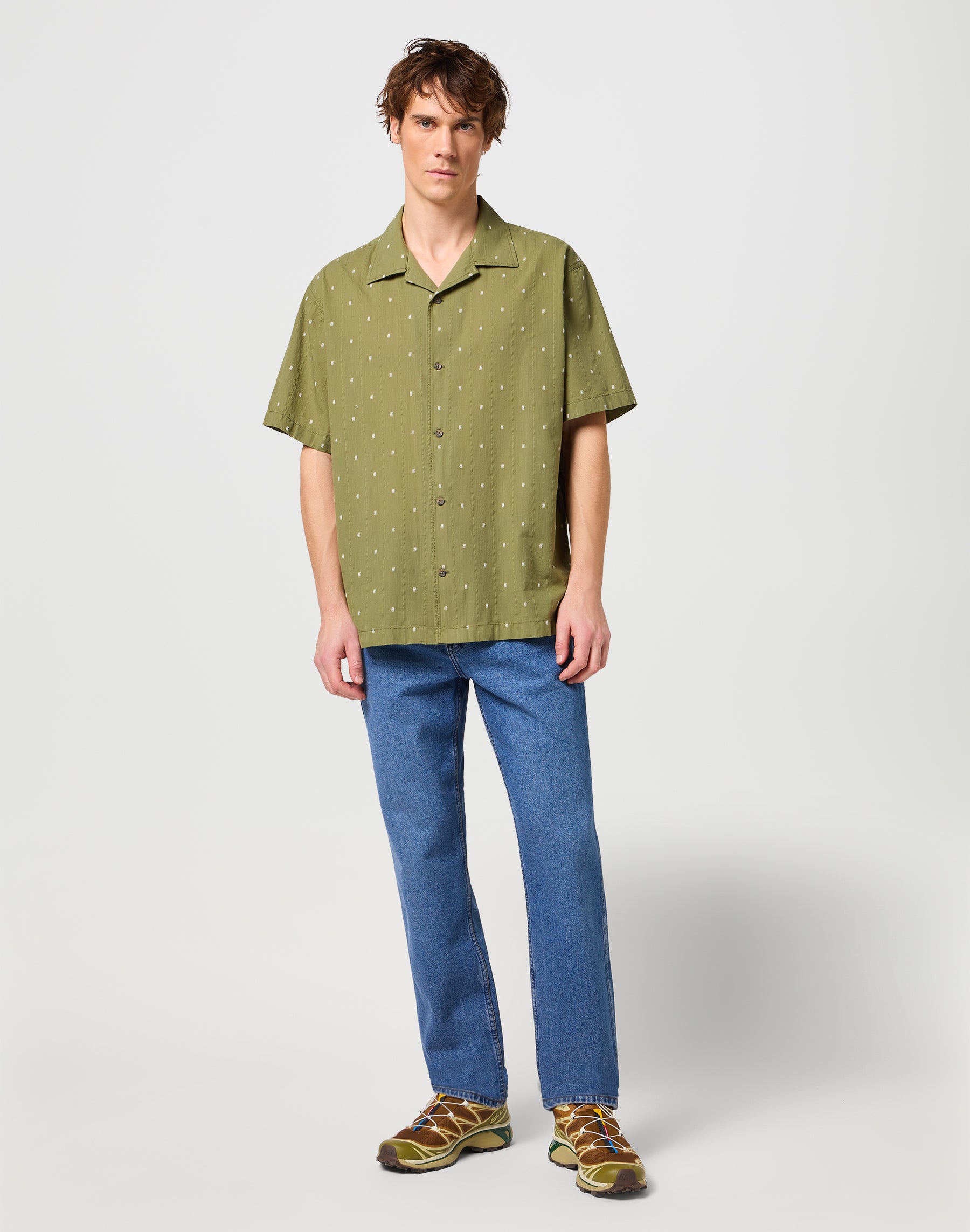 Camicia Resort in Dusty Olive Camicie Wrangler   