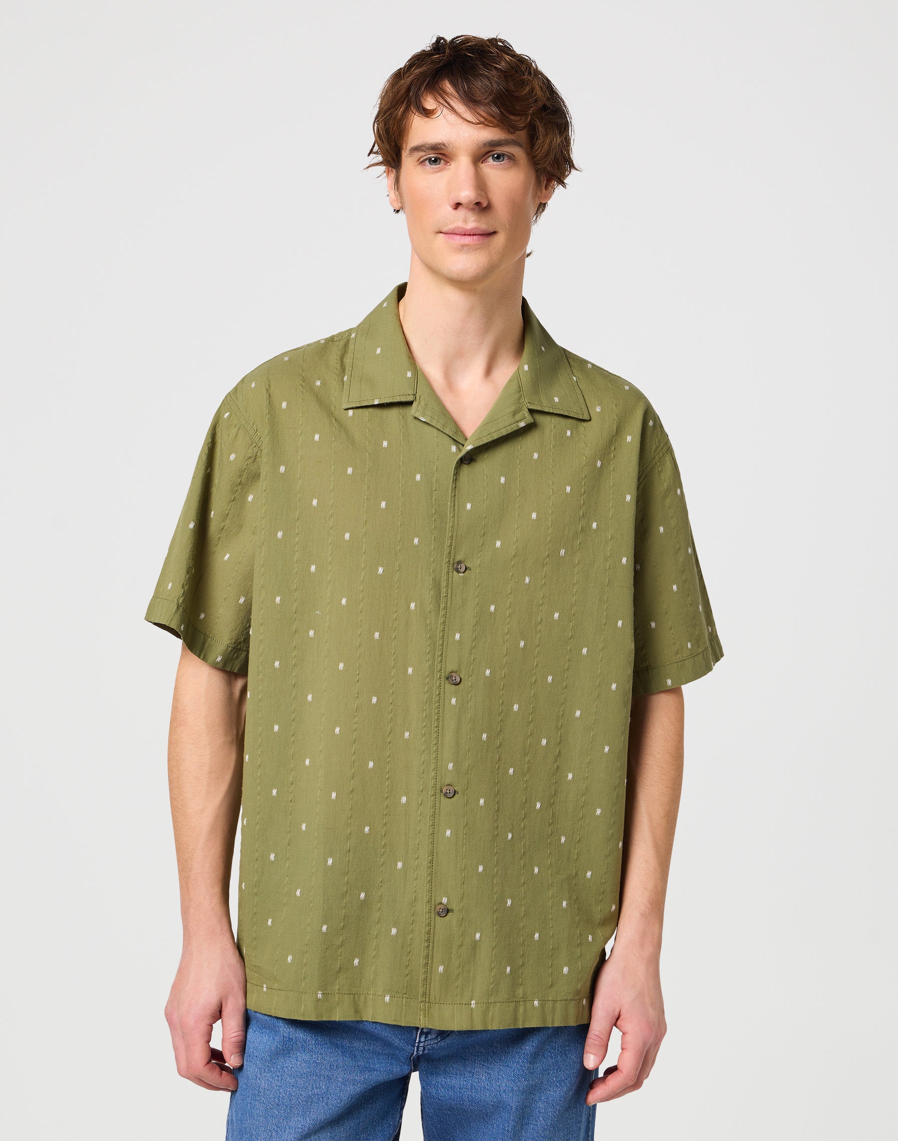 Camicia Resort in Dusty Olive Camicie Wrangler   