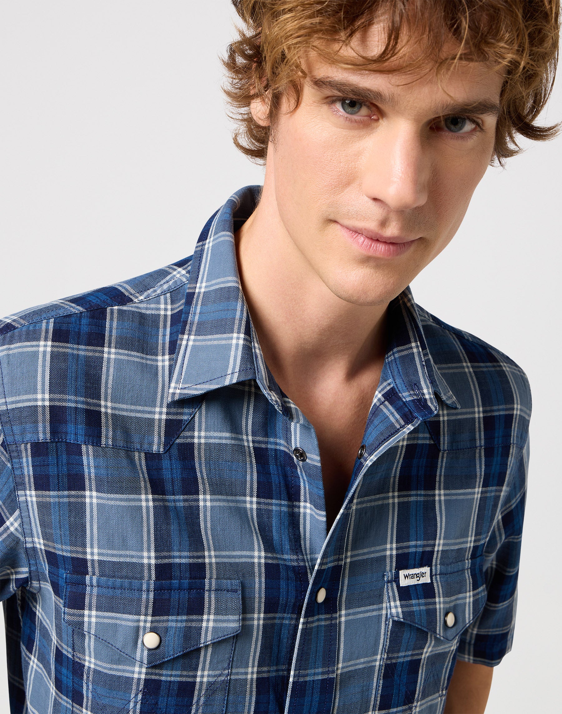 Western Camicia in blu chiaro Indigo Camicie Wrangler   