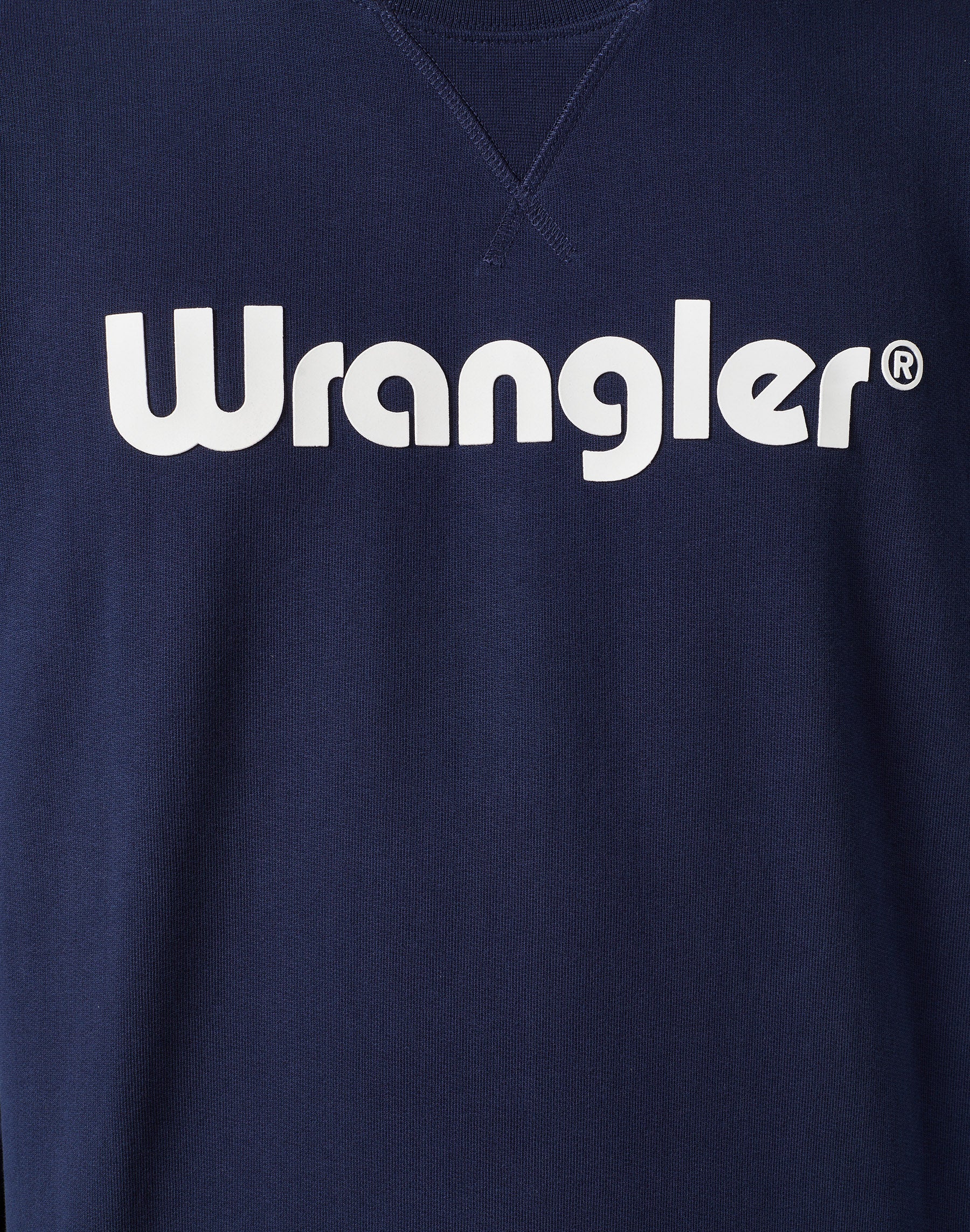 Felpa girocollo con logo in blu scuro Felpe Wrangler   