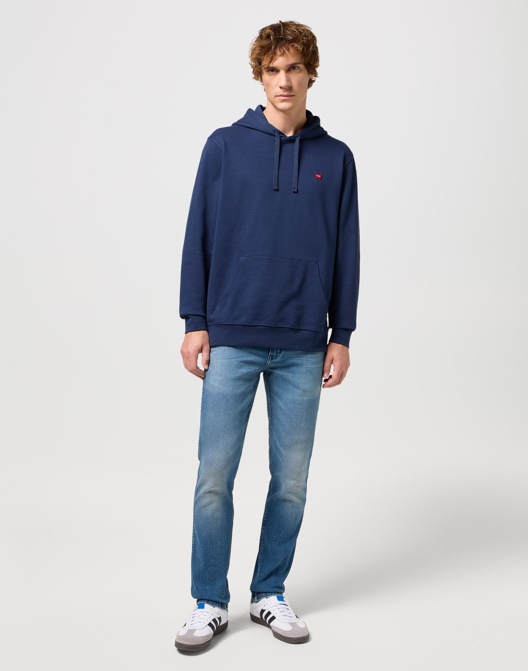 Felpa con cappuccio Sign Off in Navy Hoodie Wrangler