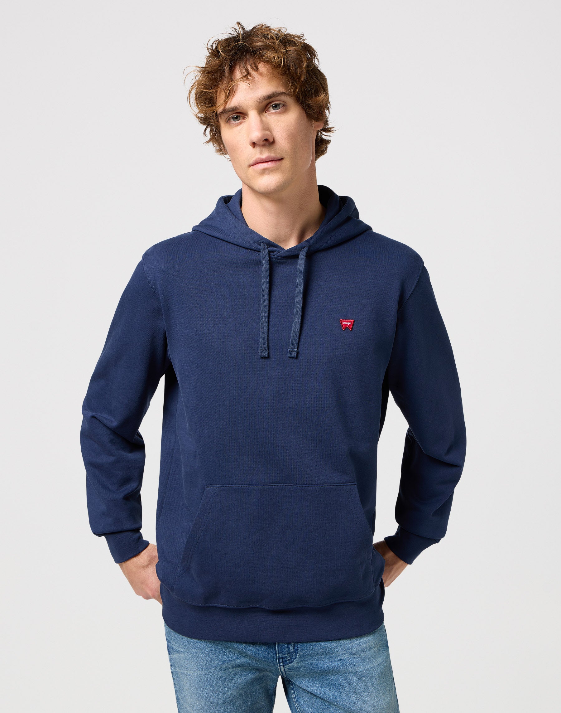 Felpa con cappuccio Sign Off in Navy Hoodie Wrangler