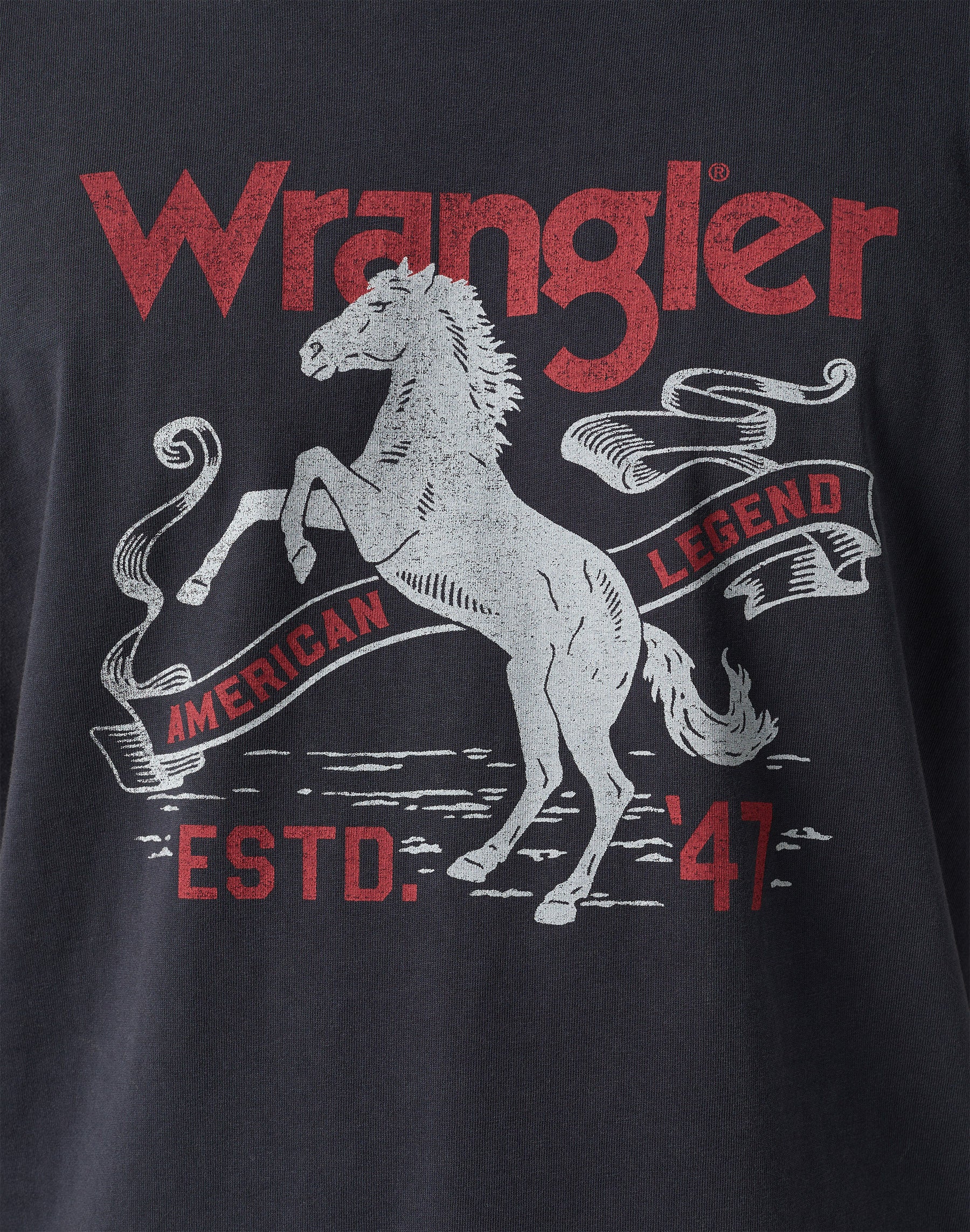 Maglietta Americana in nero sbiadito Magliette Wrangler   