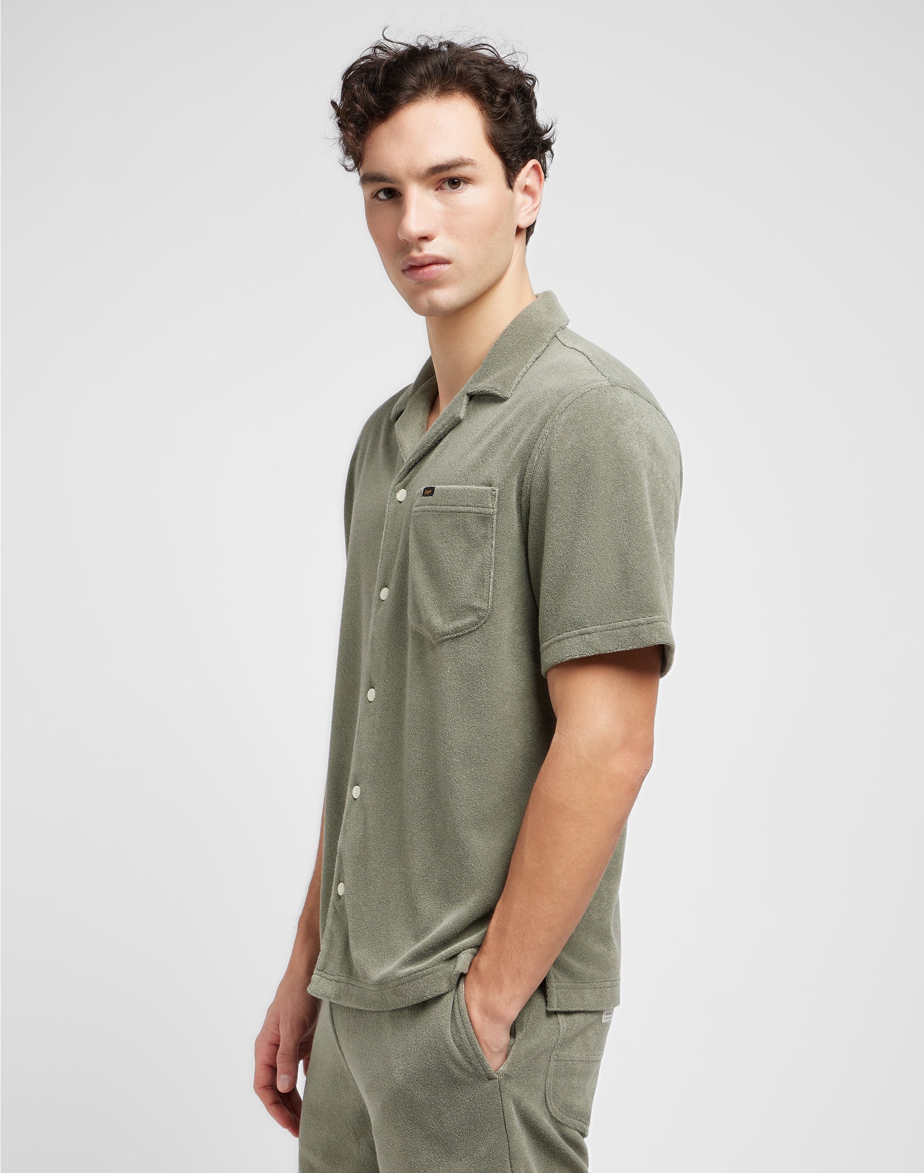 Camicia Knit Camp in Olive Grove Shirts Lee   