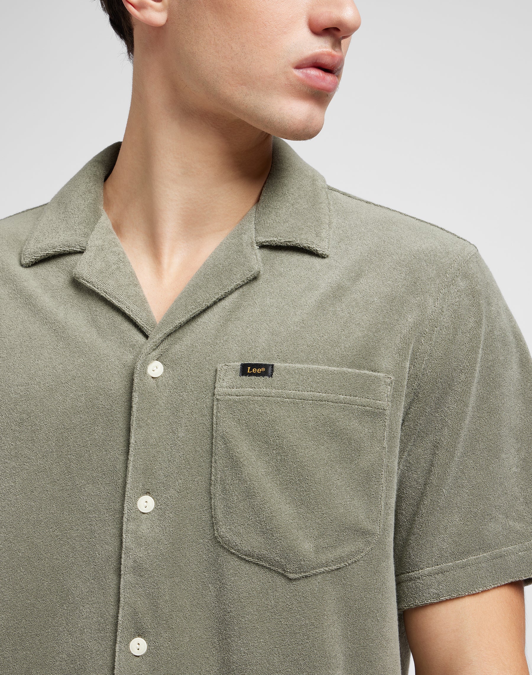 Camicia Knit Camp in Olive Grove Shirts Lee   