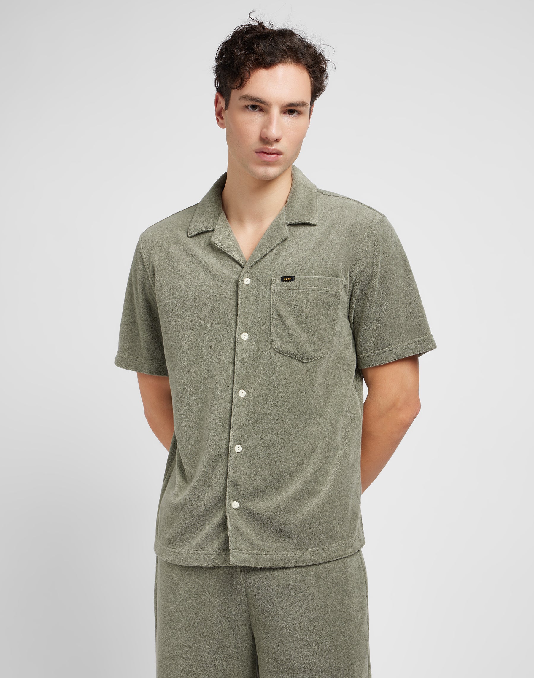 Camicia Knit Camp in Olive Grove Shirts Lee   