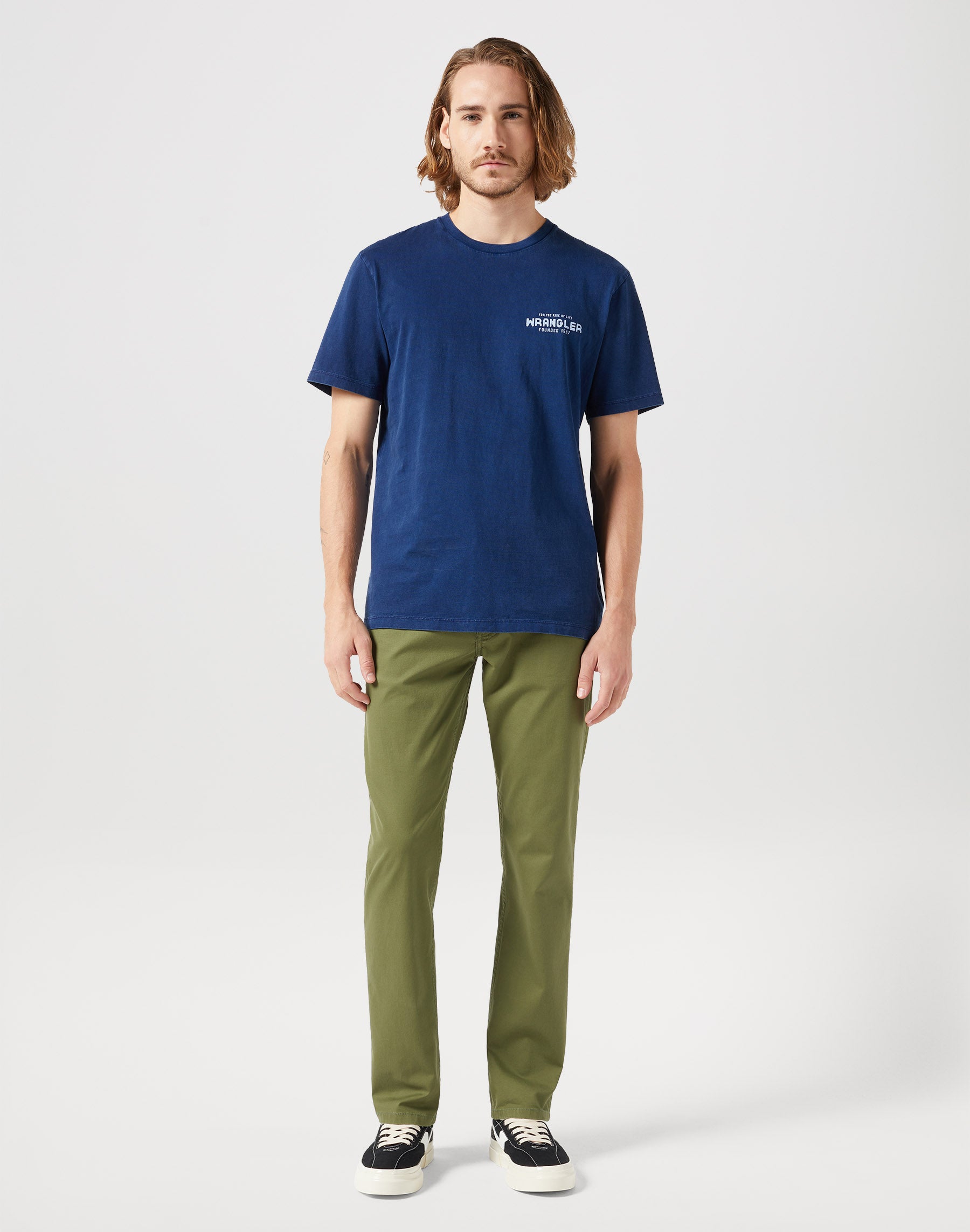 Pantaloni Greensboro Low Stretch in Olive Wrangler   